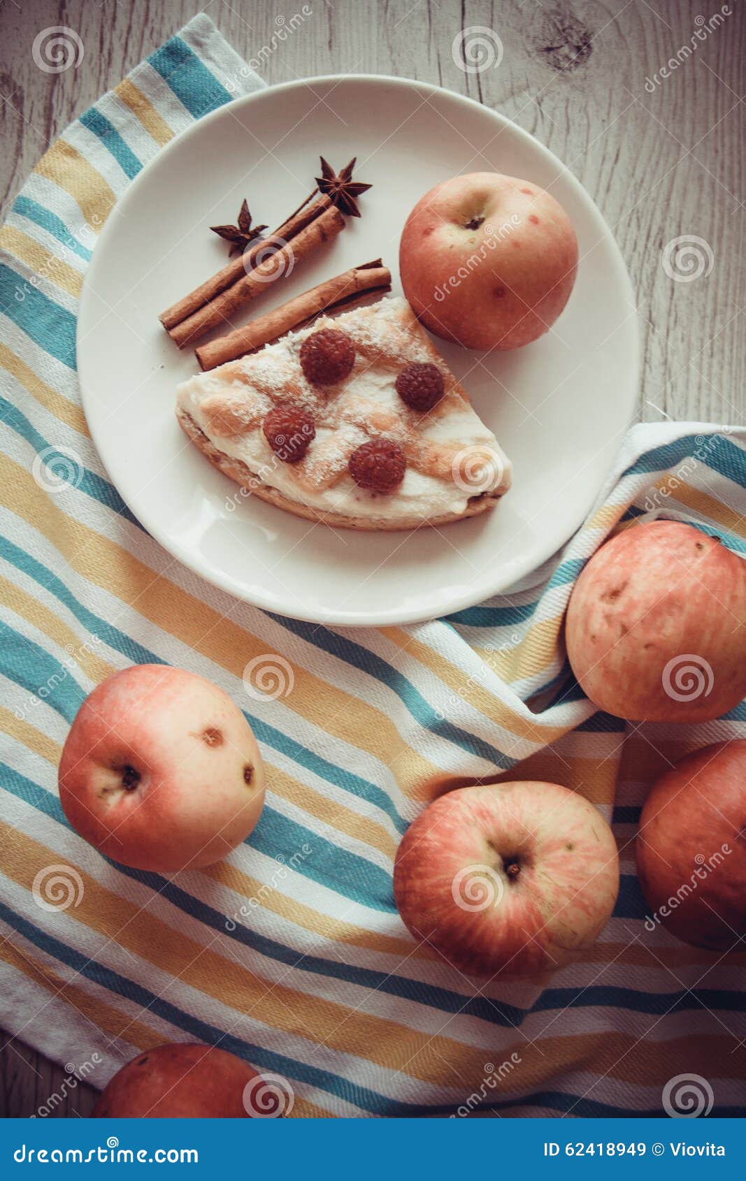 Apples and Cottage Cheese Kish Stock Image Image of closeup, close