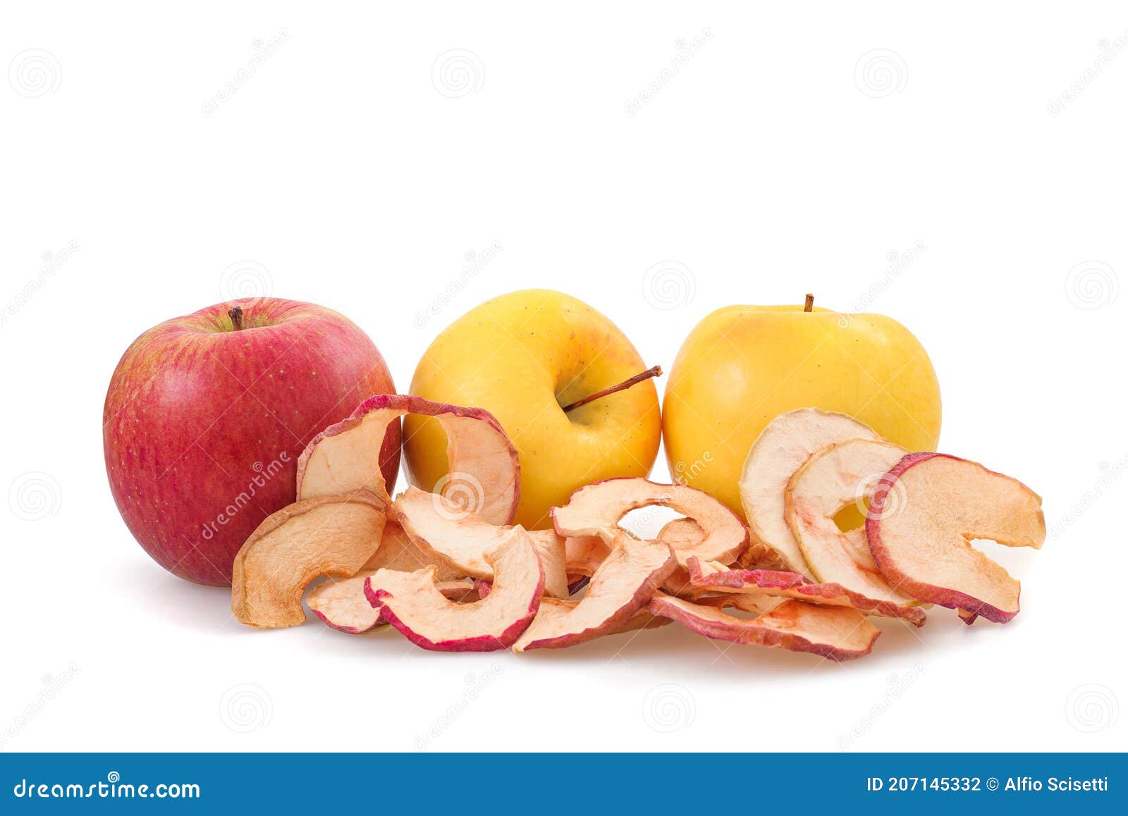 Apples and dried apples stock photo. Image of food, fruits 207145332