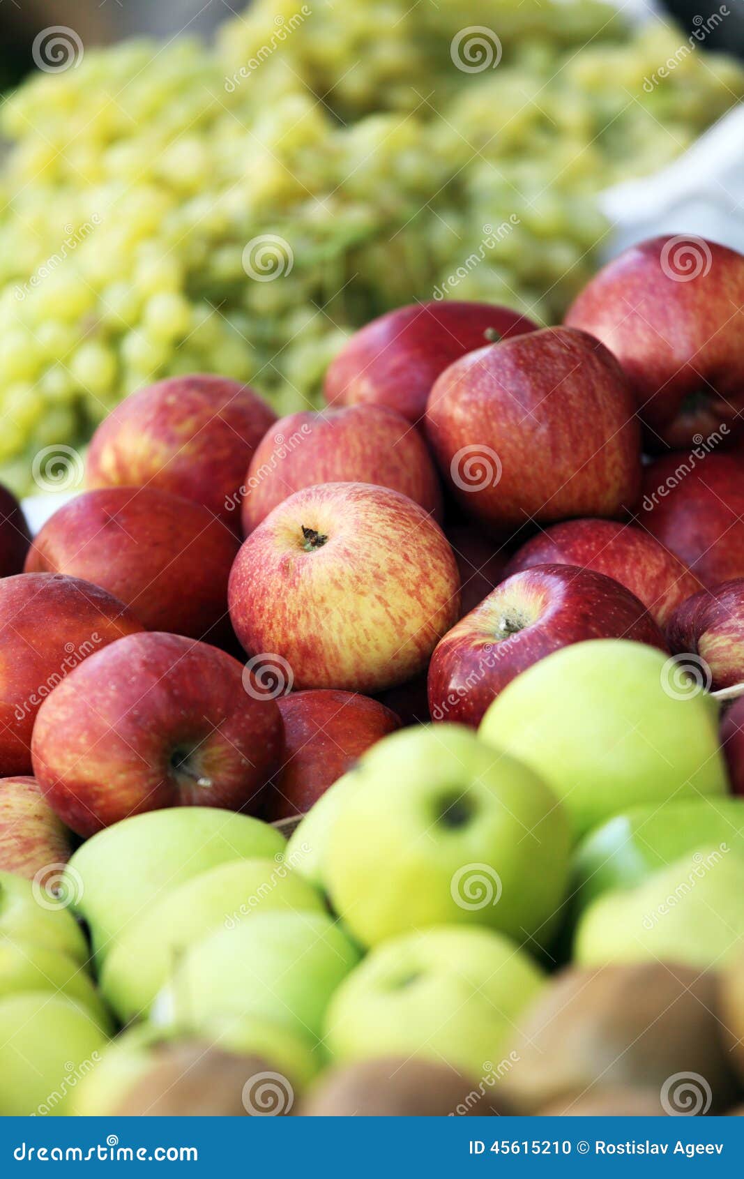 Apples and Grape at Street Market Stock Photo Image of organic