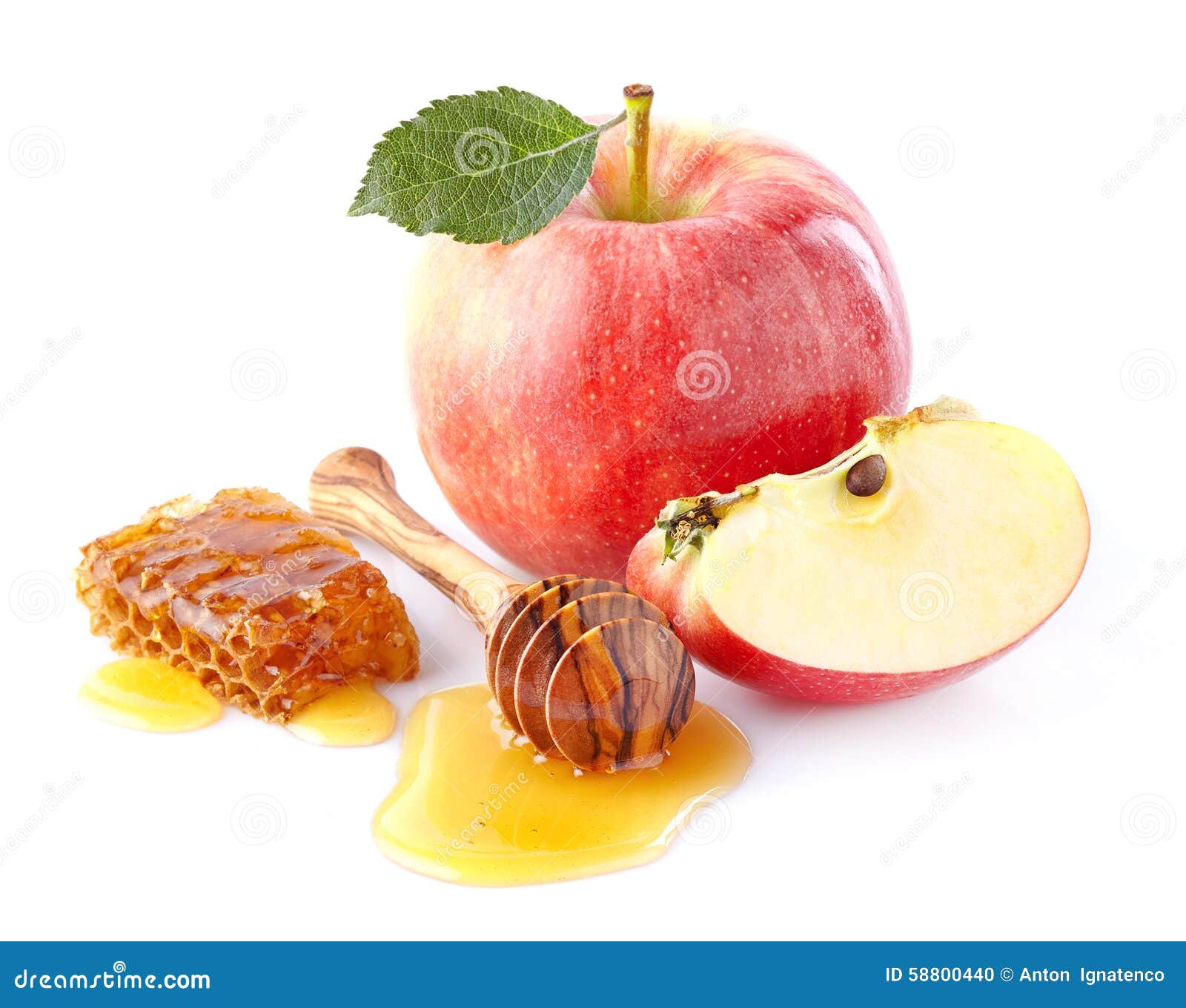 Apples with honey stock photo. Image of medicine, 58800440