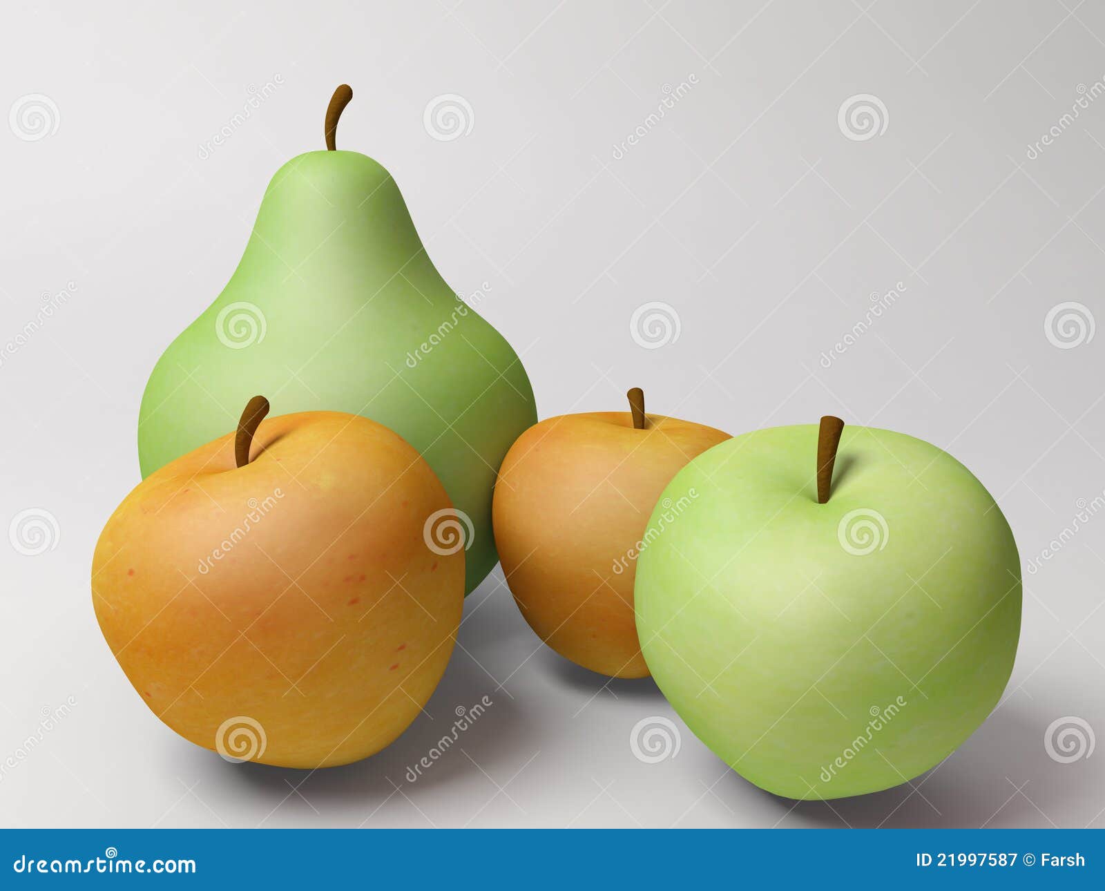 Apples and pear stock illustration. Illustration of plastic 21997587