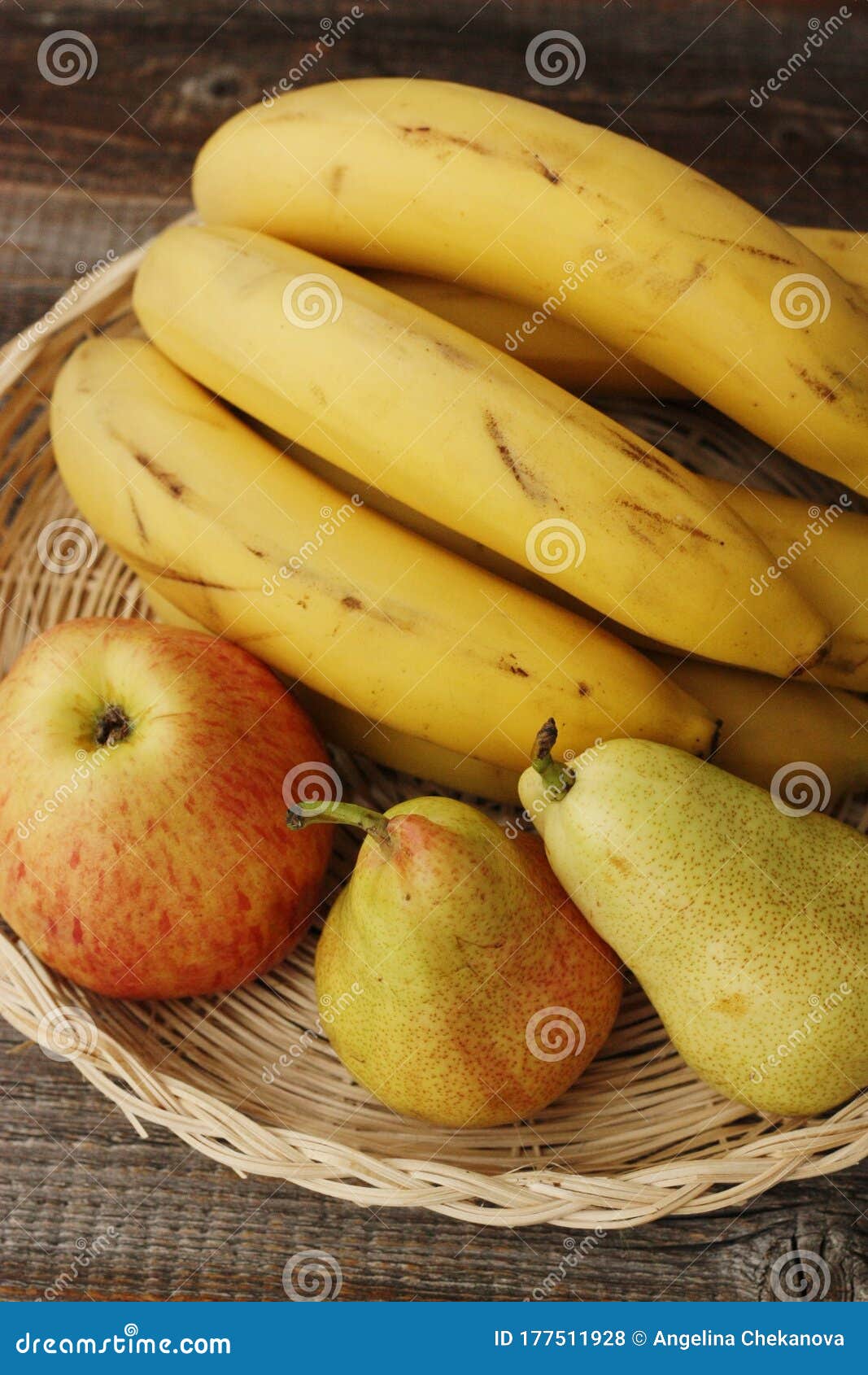 Apples Pears and Bananas on the Table Stock Photo Image of breakfast