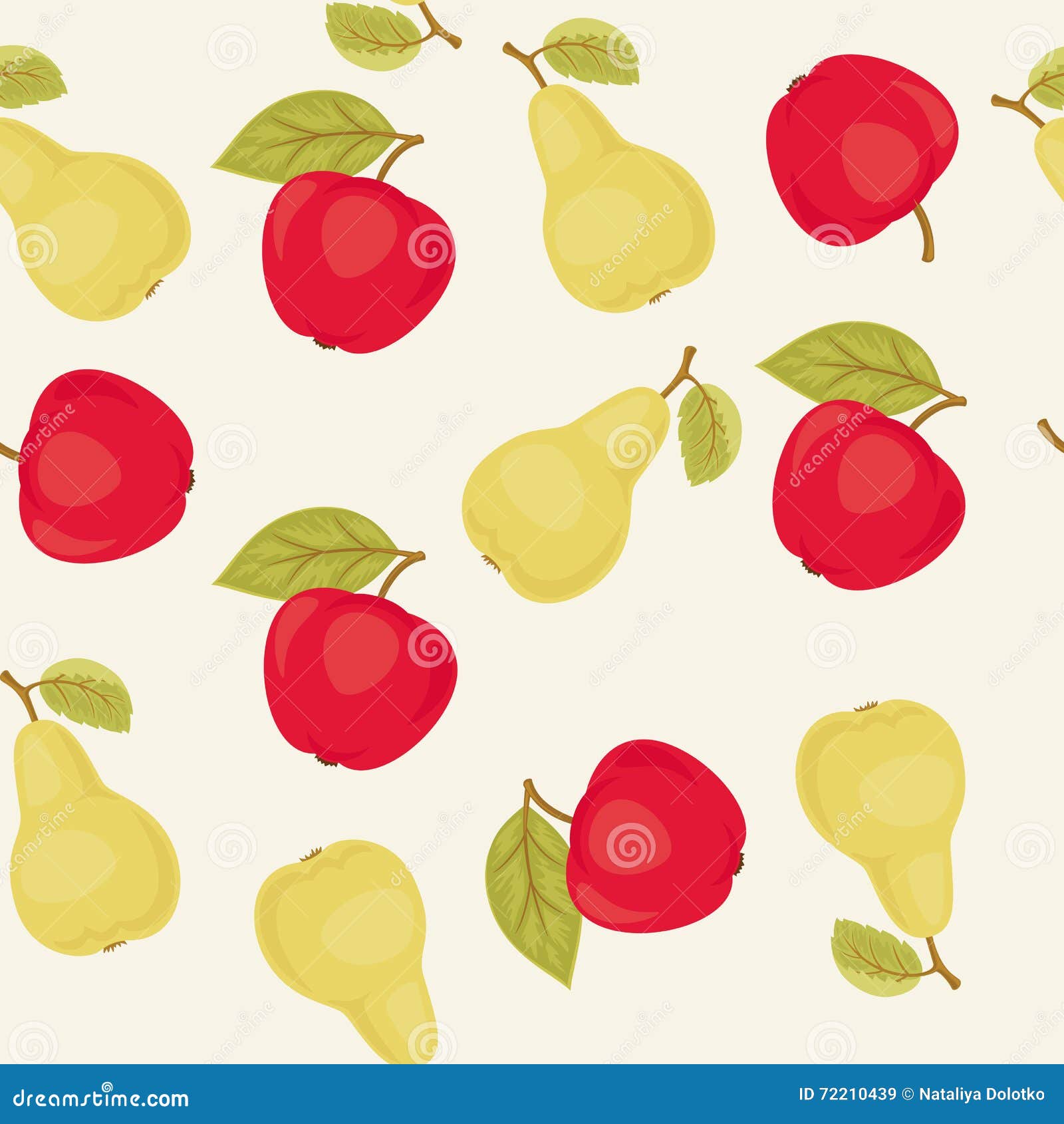 Apples and Pears Seamless Pattern Stock Vector Illustration of fabric