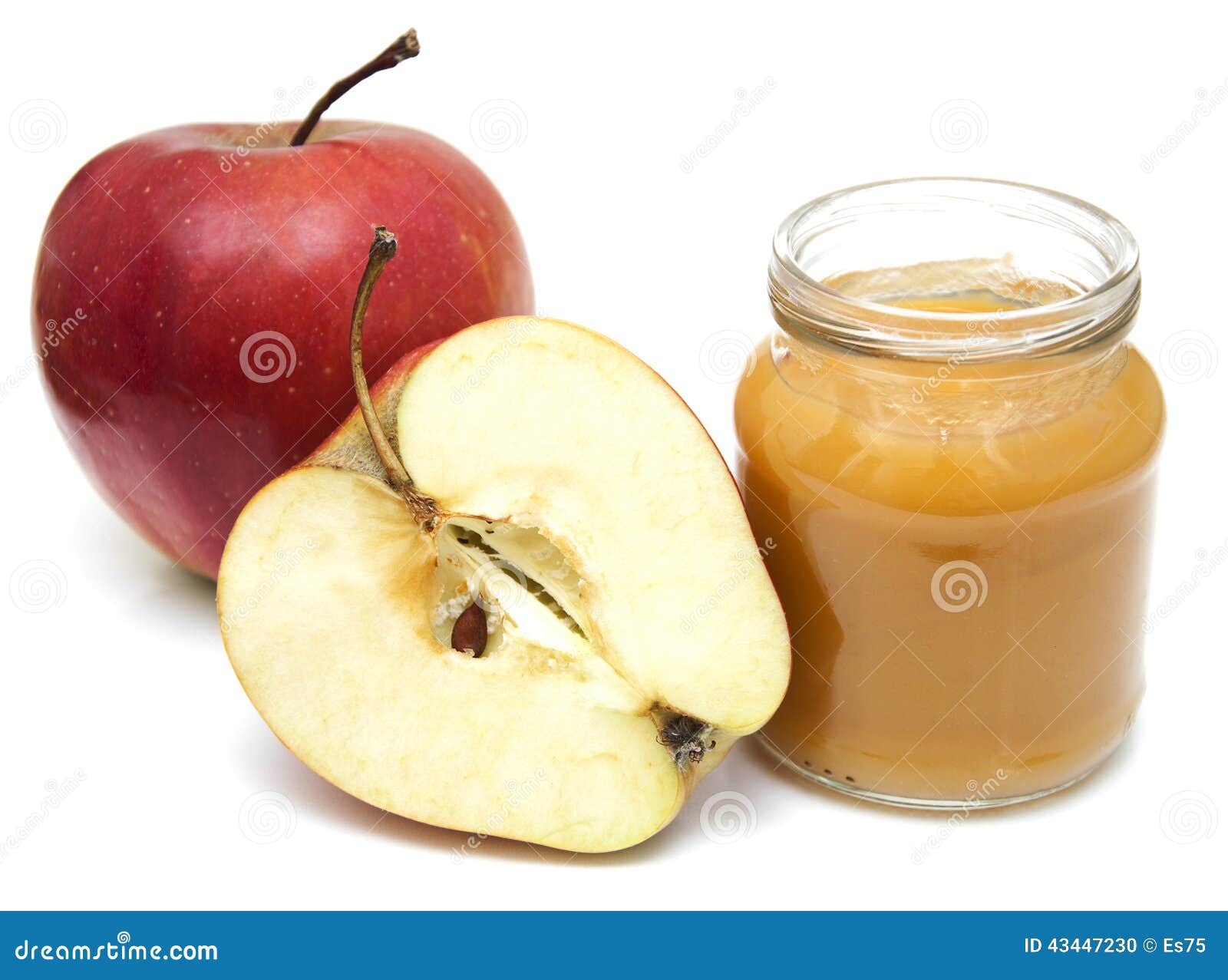 Apples puree in jar stock photo. Image of pacifier, sauce 43447230