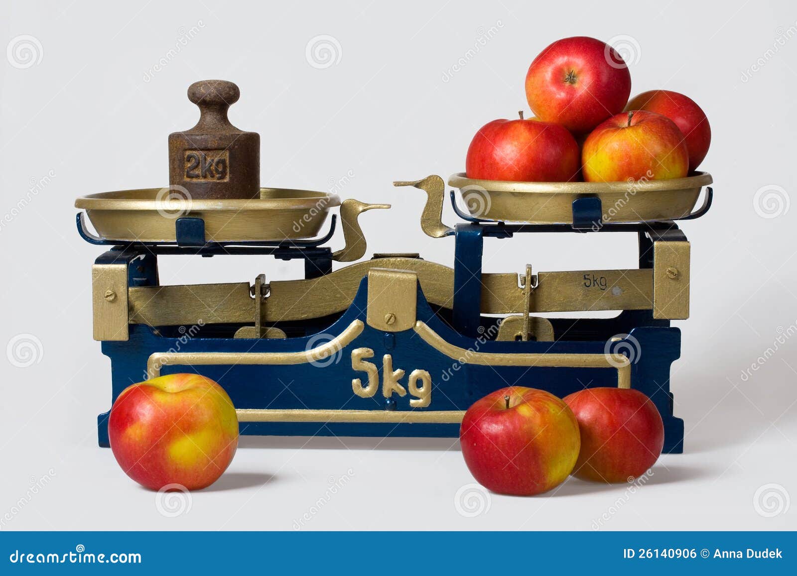 Apples on scales Stock Photo by Artem_ka