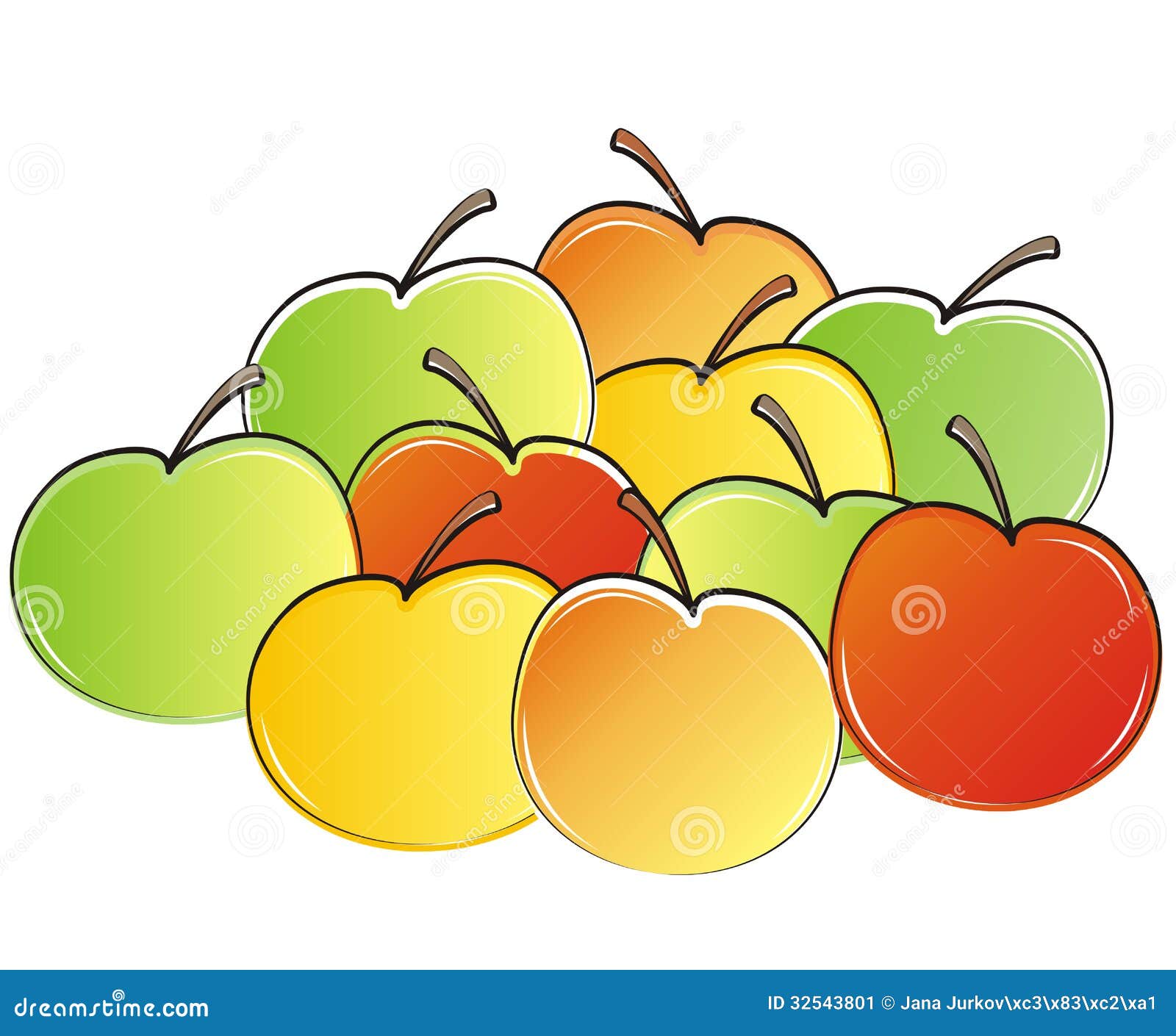 Apples Stock Illustration Illustration Of Aliment Ecologic 32543801