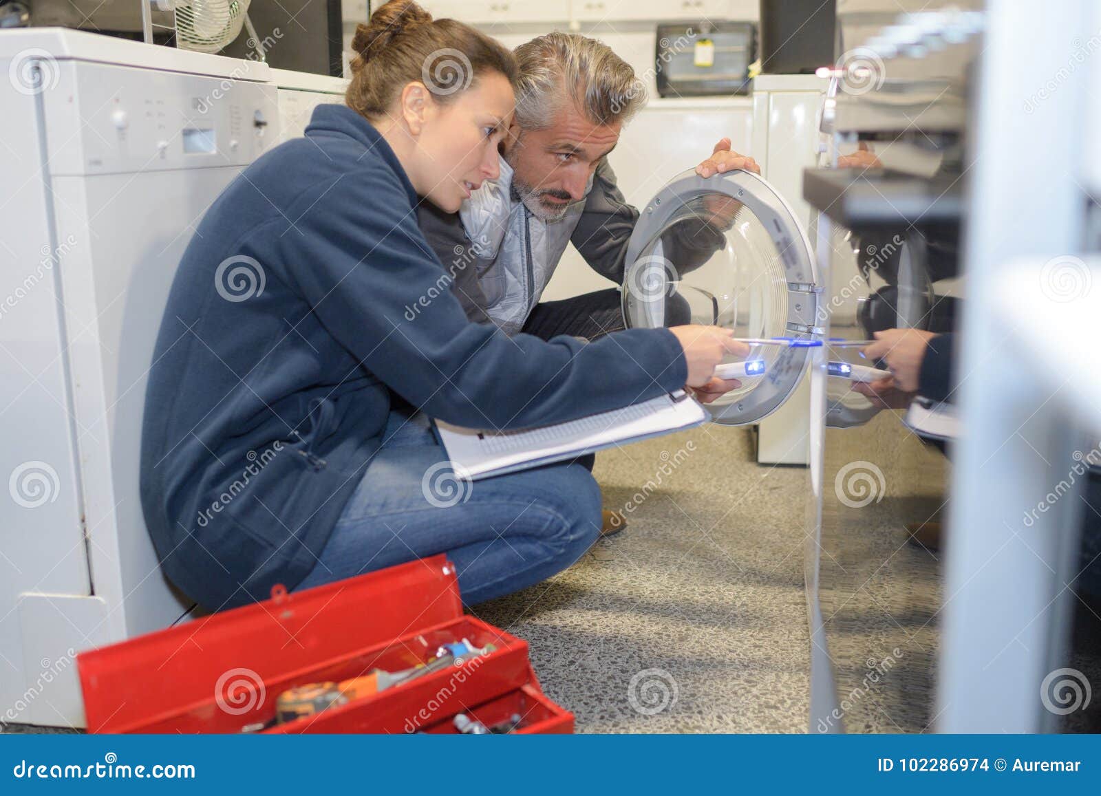 Appliance Technician Doing Estimate Stock Photo Image of appliance