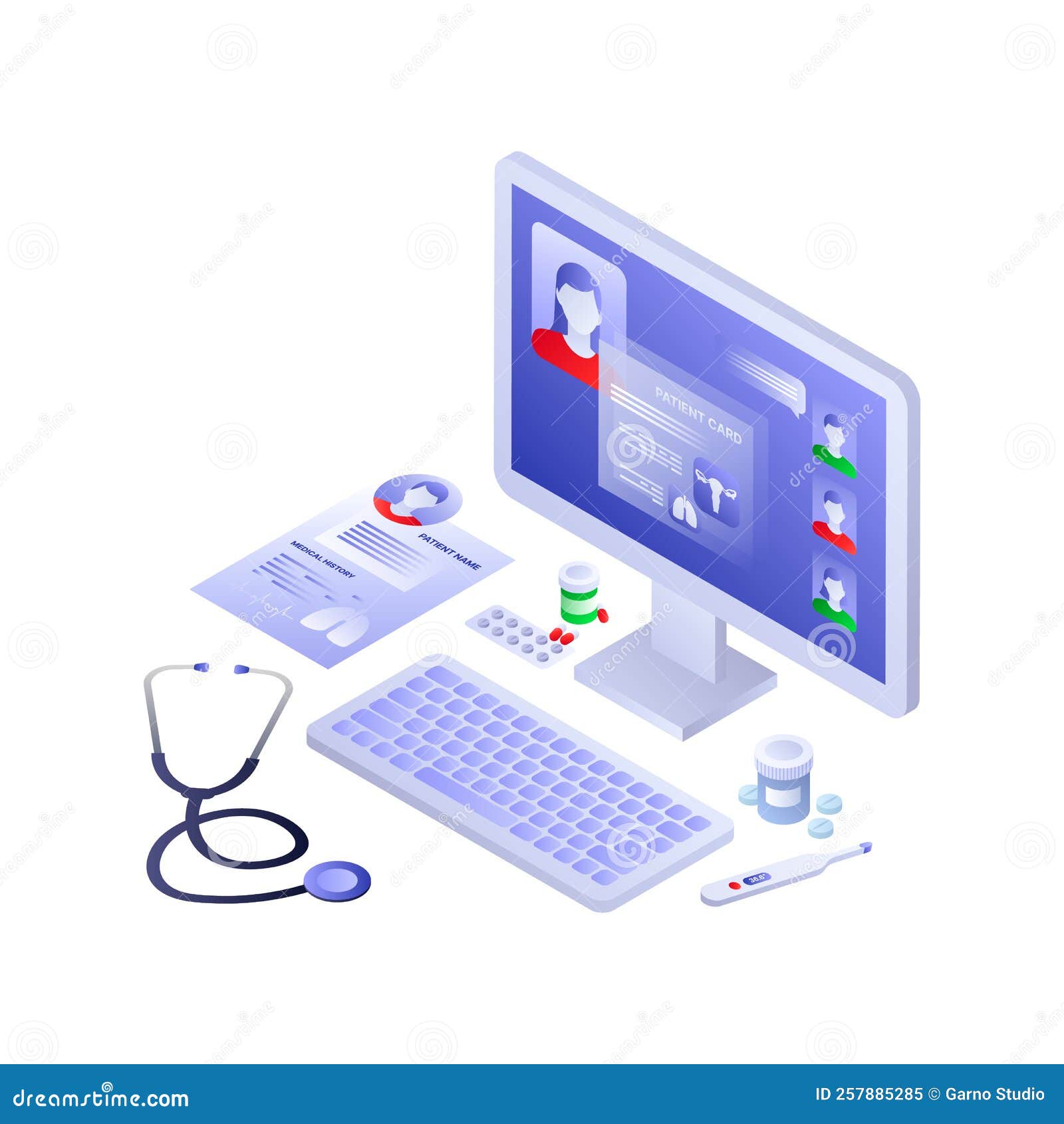 Application for Doctors Illustration. Workplace. Healthcare Stock