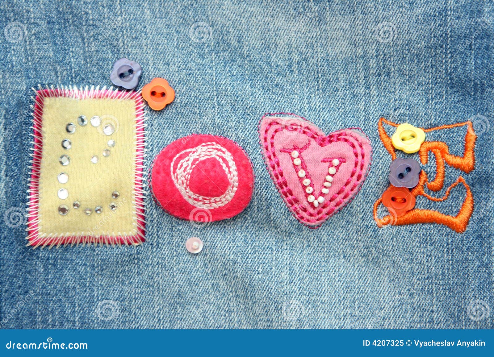 Application on a fabric stock image. Image of fashion 4207325