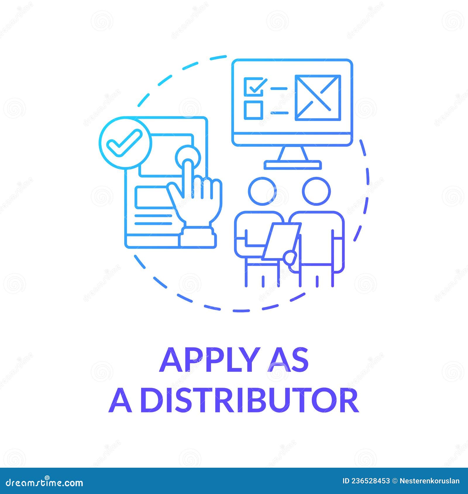 Apply As Distributor Blue Gradient Concept Icon Stock Vector