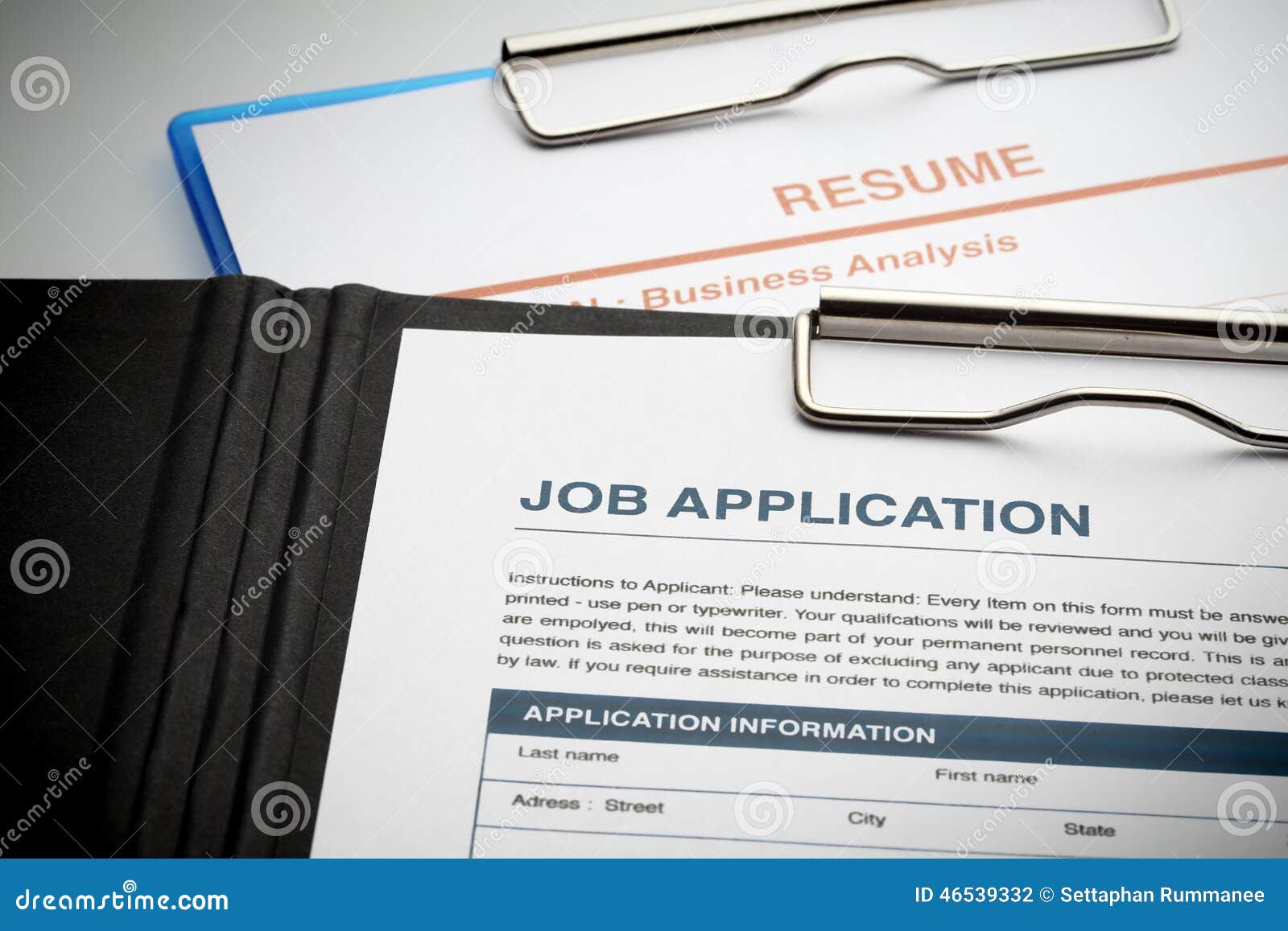 apply for new job by application and resume document