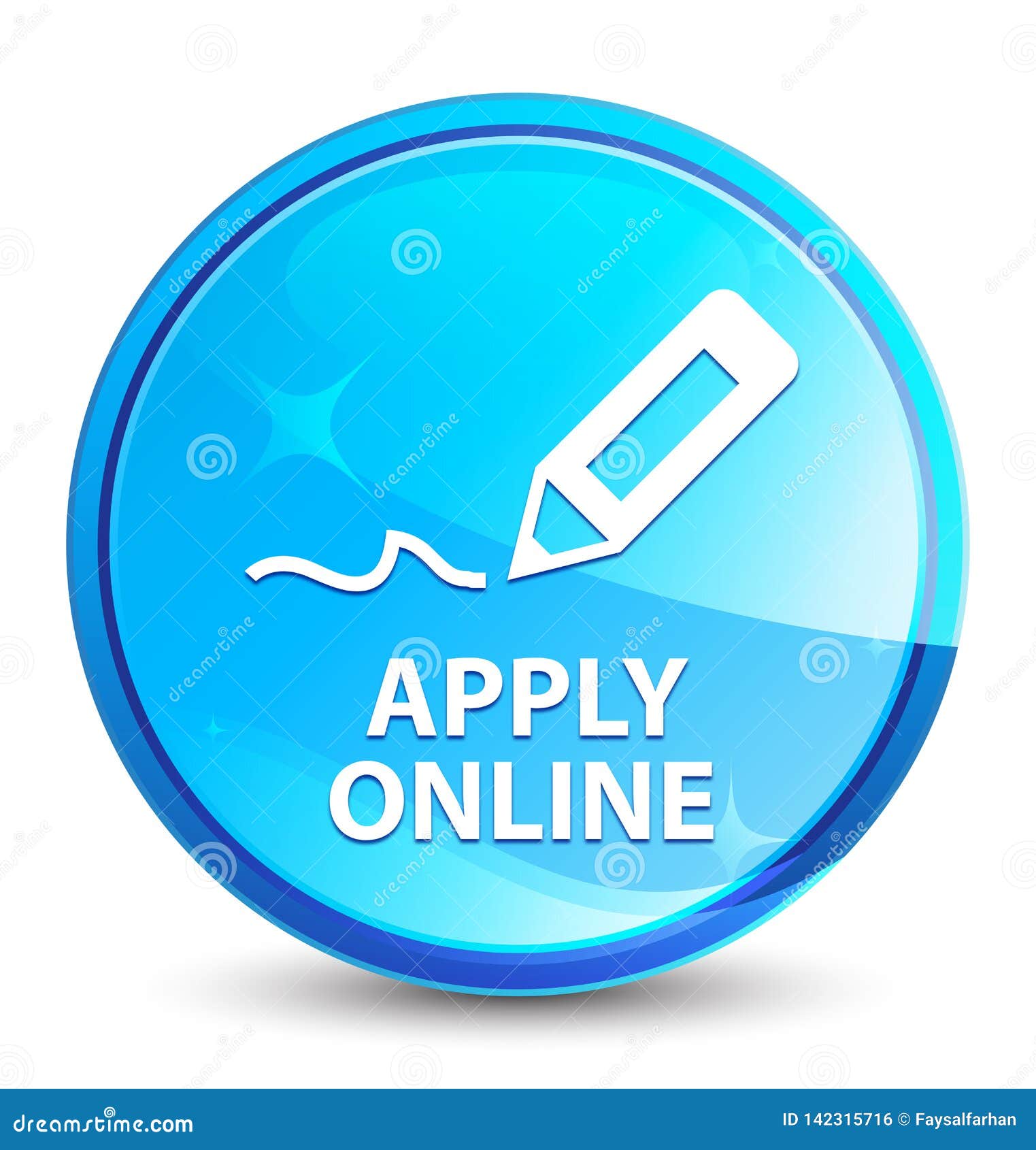 apply online (edit pen icon) splash natural blue round button