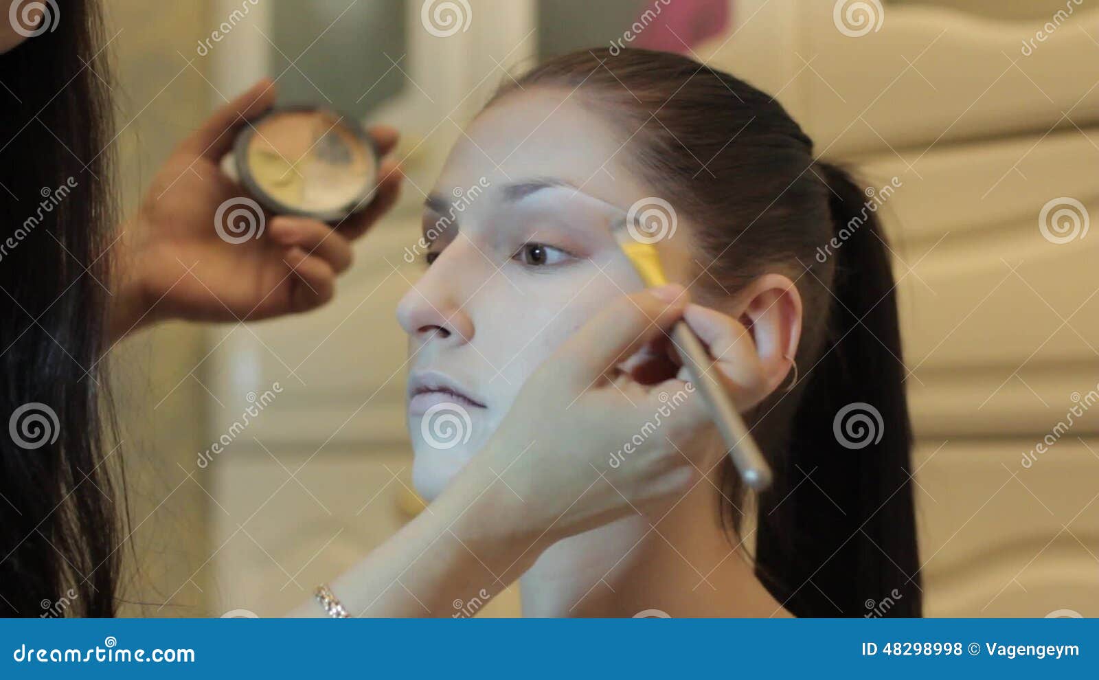 Applying Foundation Cream Stock Footage Video Of Cover 48298998