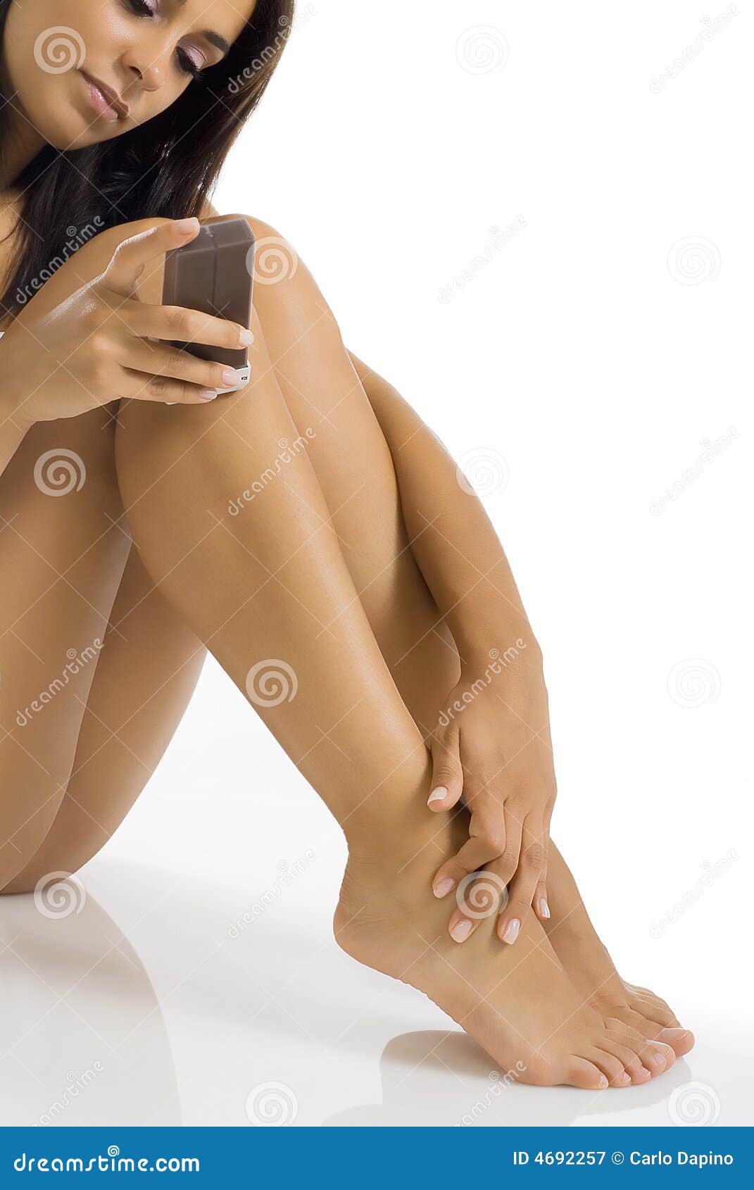 Applying wax depilatory stock image. Image of bathrobe 4692257