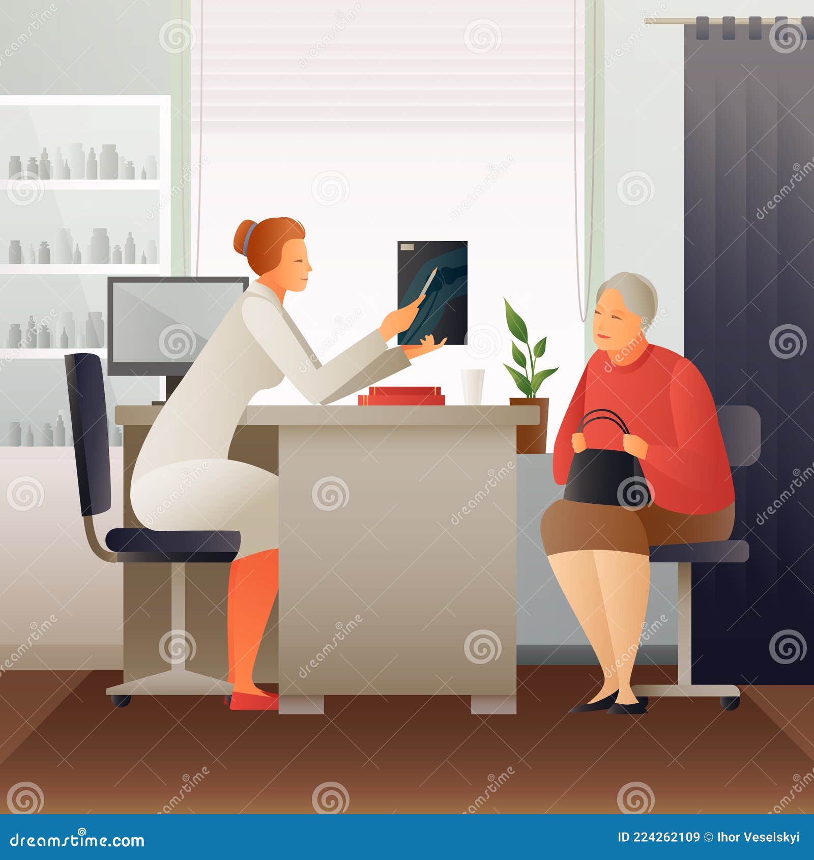 Appointment at Therapist Flat Composition Stock Vector Illustration of sick, hospital 224262109