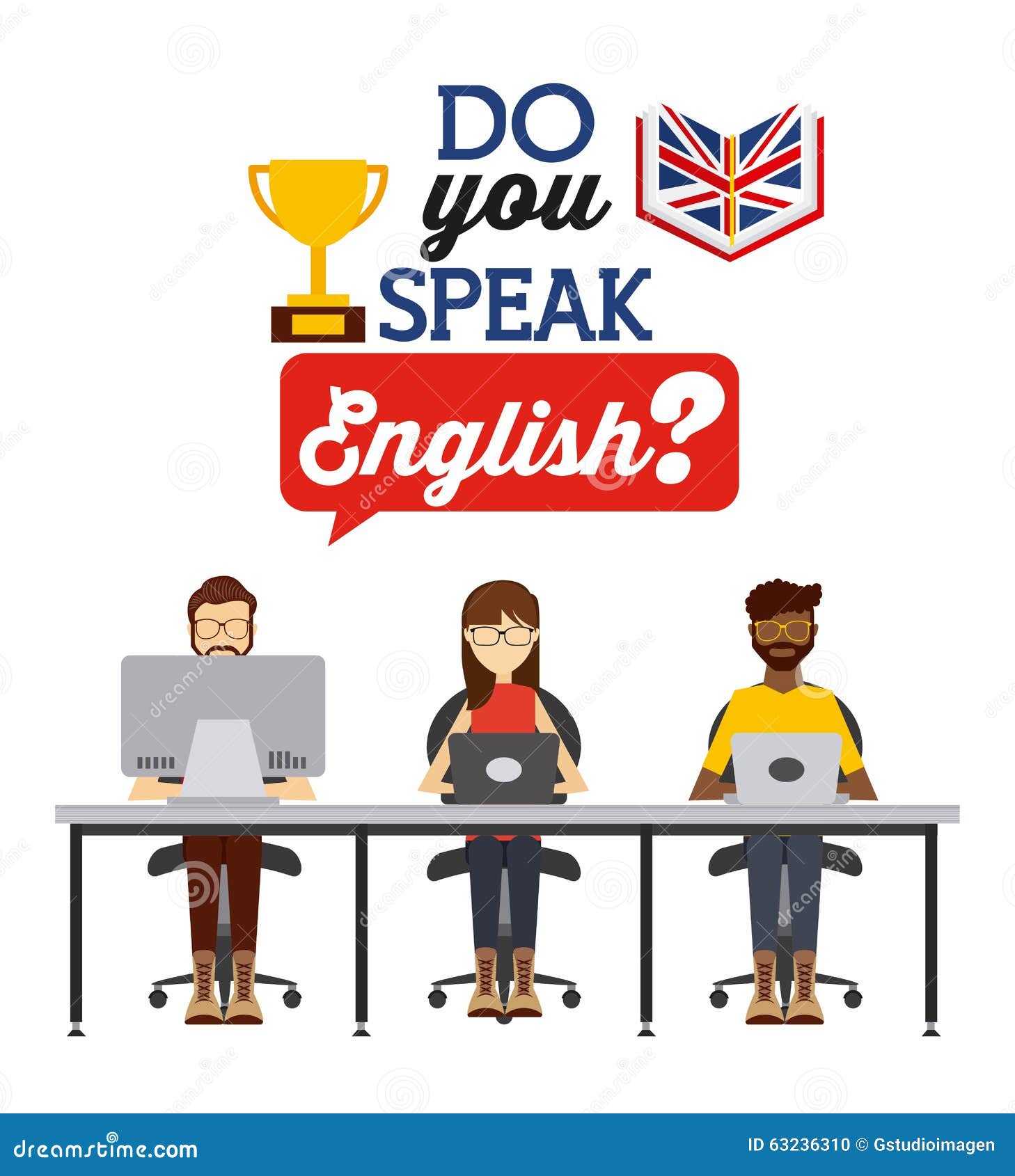 Apprenez La Conception De L'anglais Illustration de Vecteur