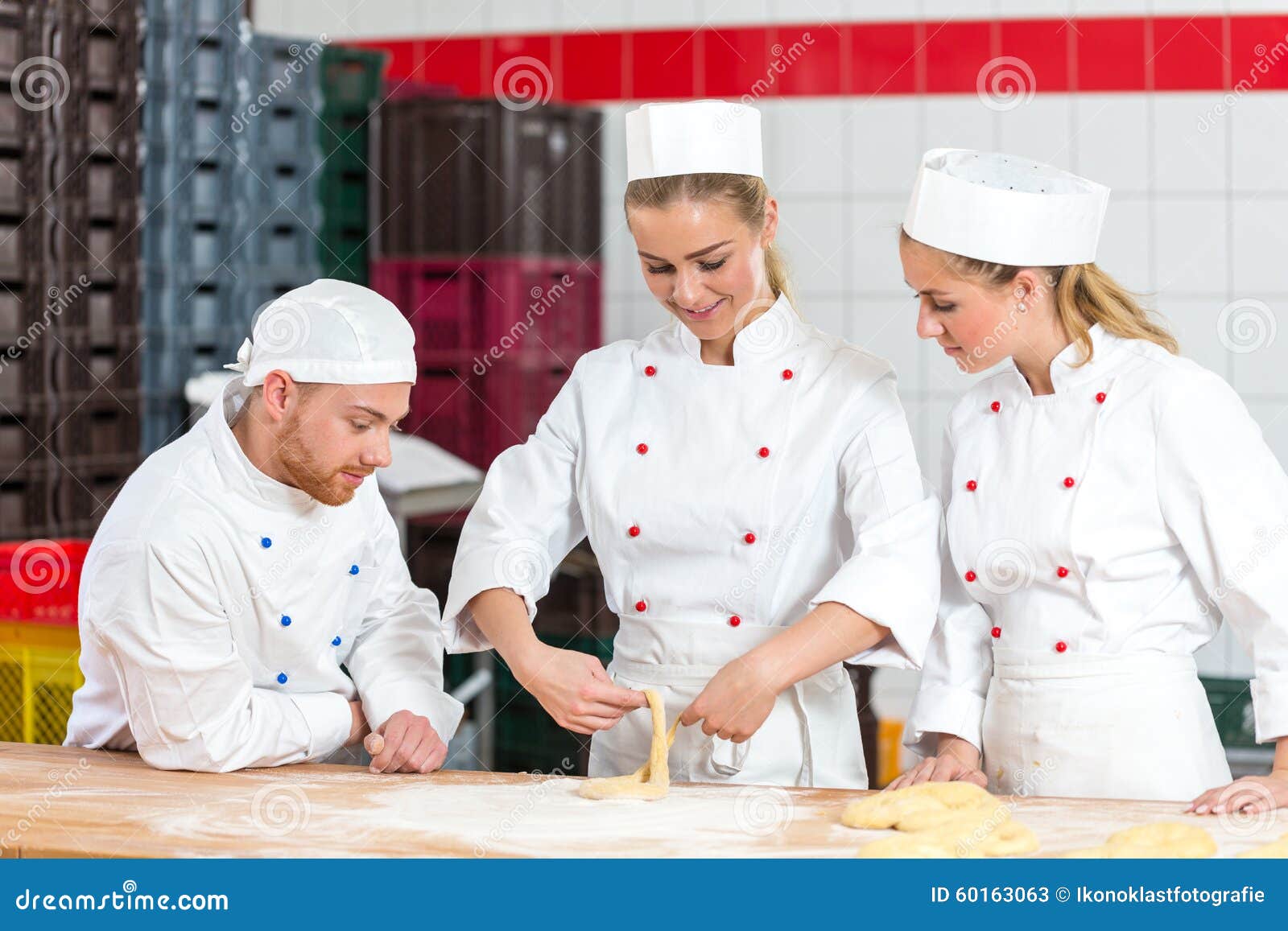 Apprentice in Bakery Trying To Make Pretzels and Sceptical Bakers