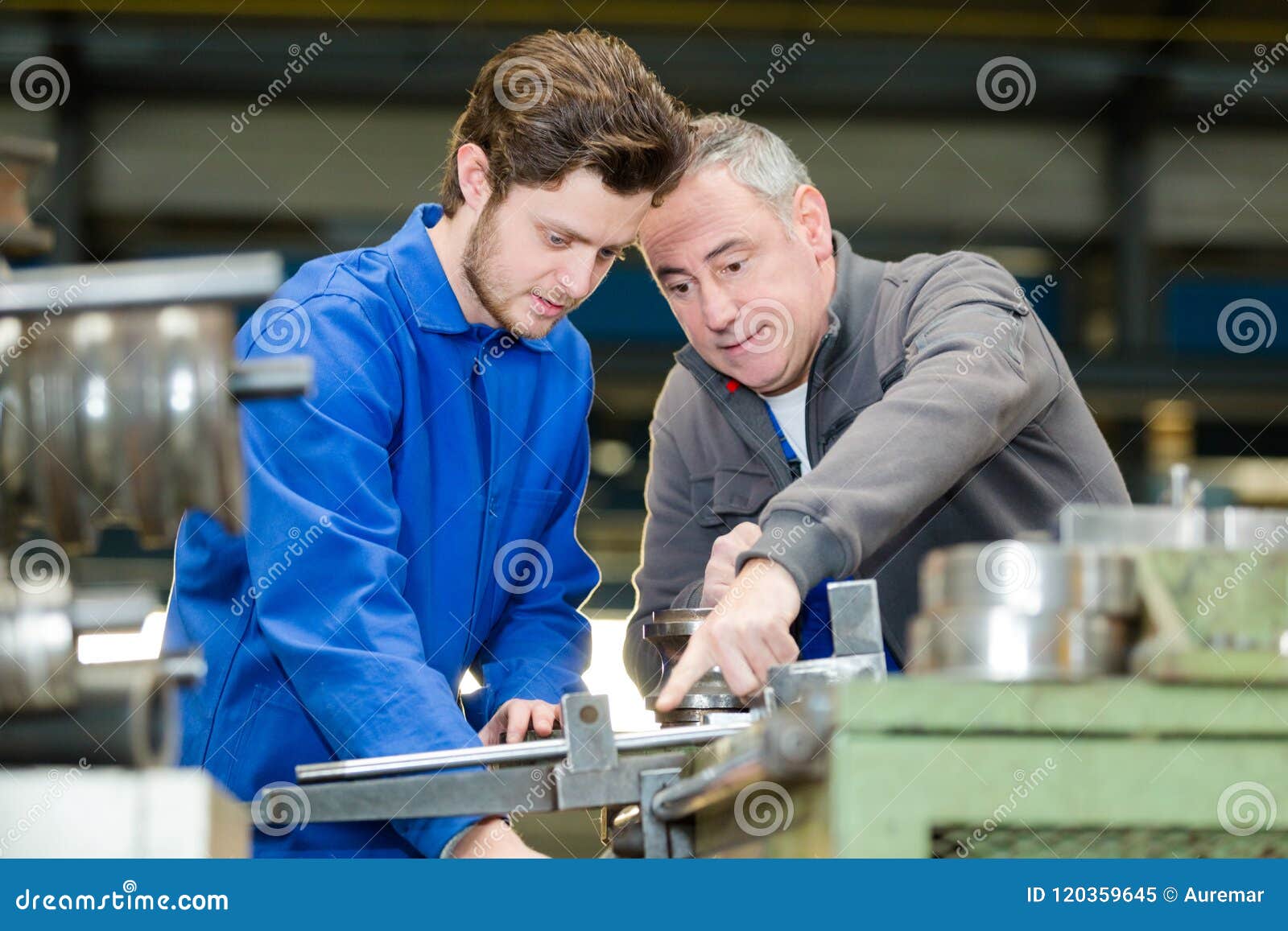 apprentice-being-shown-how-to-cut-sheet-metal-stock-image-image-of-machine-helmet-120359645