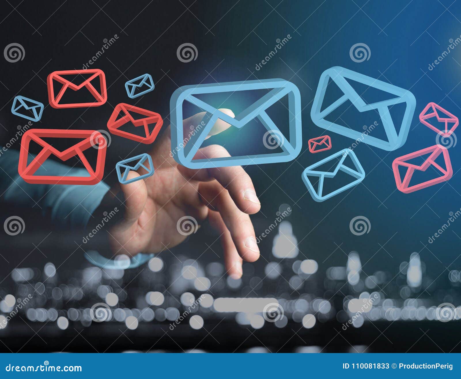 approved email and spam message displayed on a futuristic interf