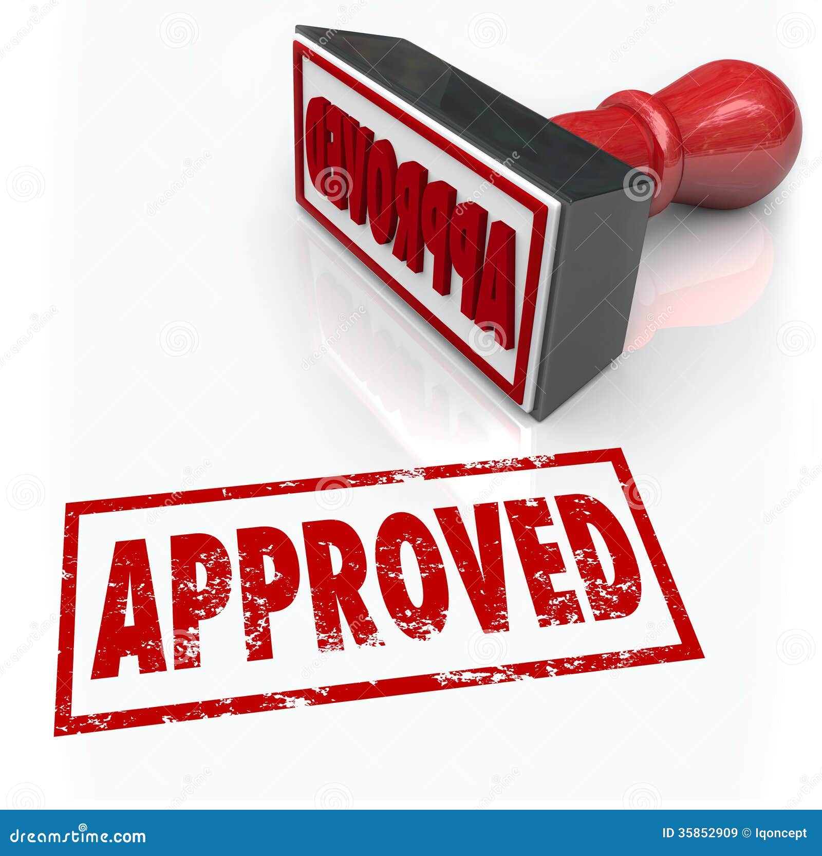 approved rubber stamp accepted approval result