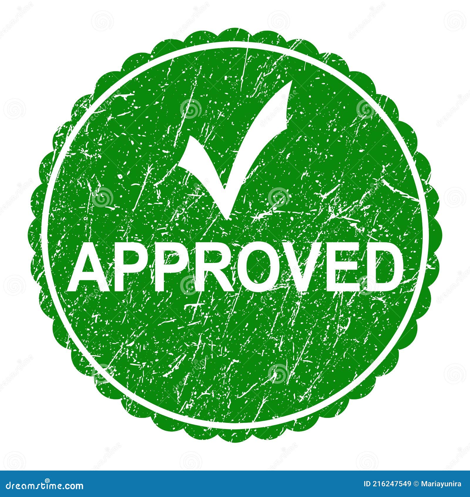 Approved Stamp with Green Ink Vector Stock Vector - Illustration of