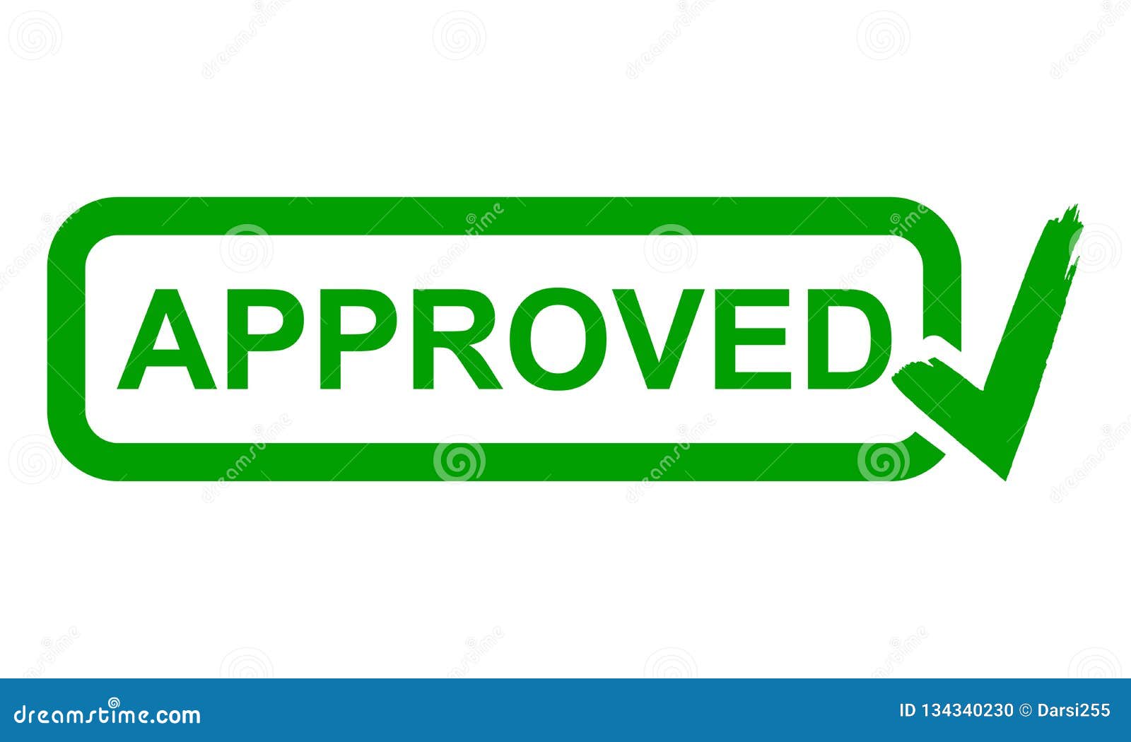 Approved Stamp, Green Isolated on White Background, Vector Illustration