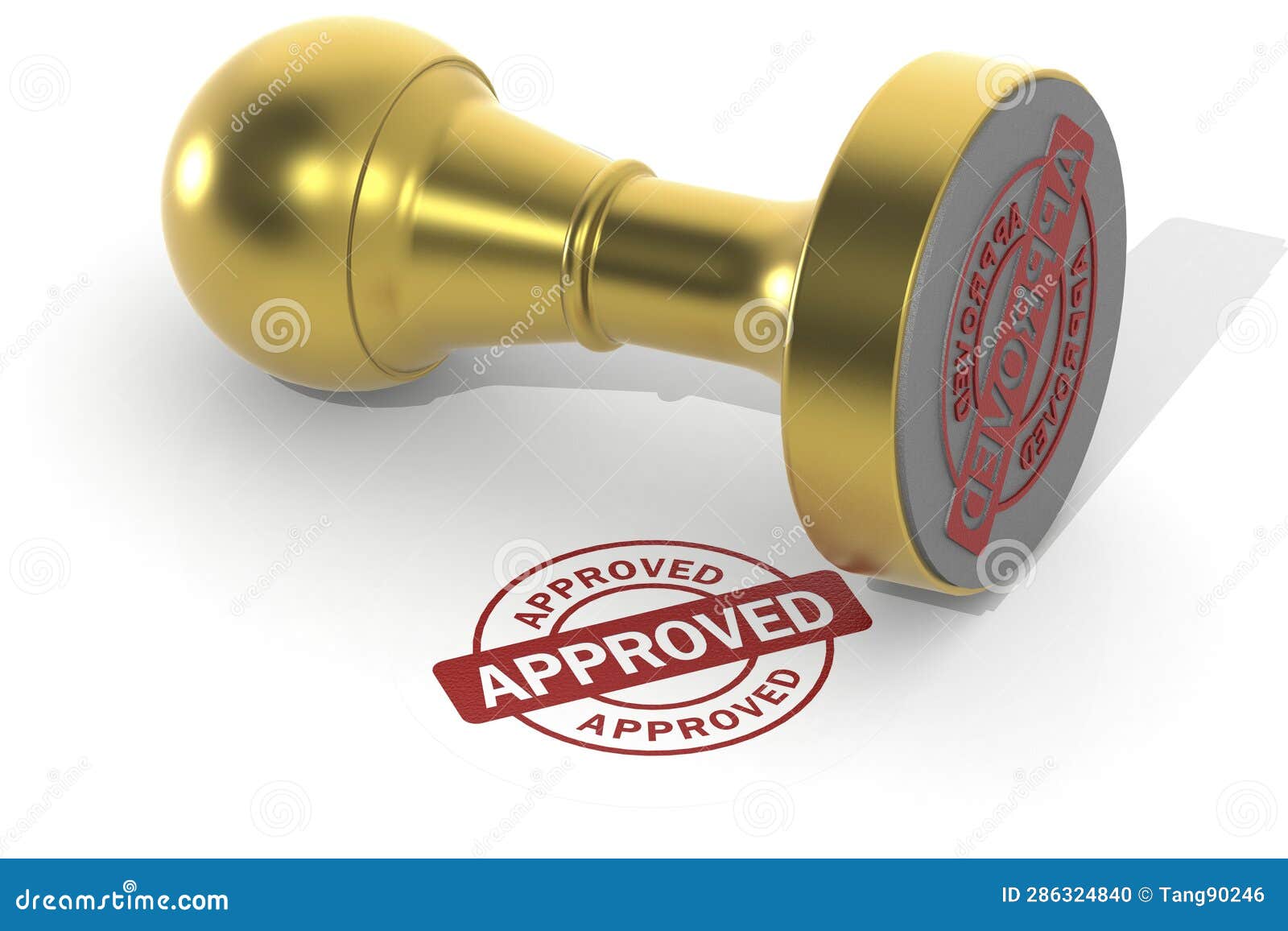 Approved Word on Round Stamp Stock Illustration - Illustration of seal