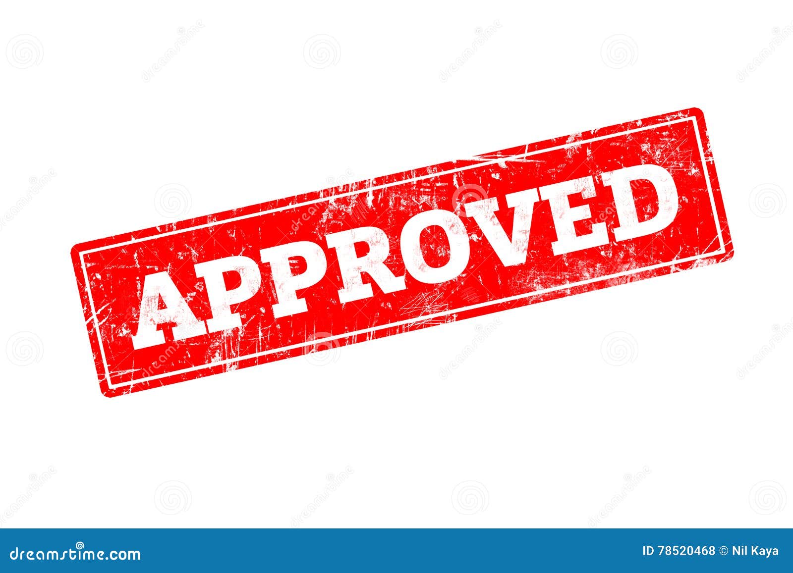 APPROVED Word Written on Red Rubber Stamp Stock Illustration