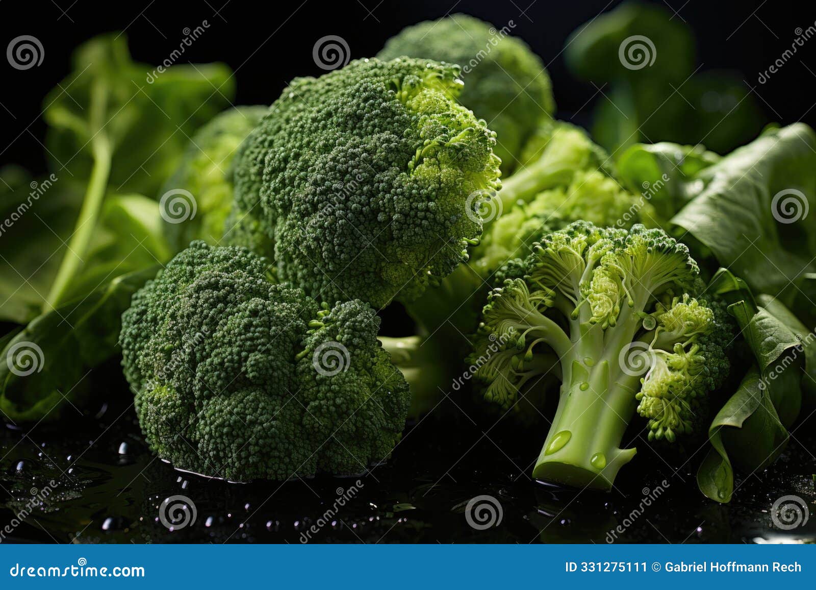 an approximate capture of cut and fresh broccoli in the white ba