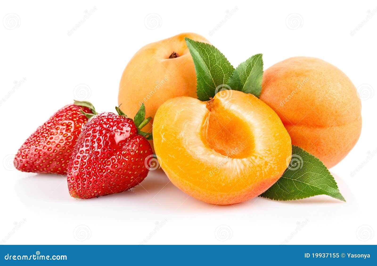 Apricot Fruits with Strawberry Berries Stock Image Image of ration