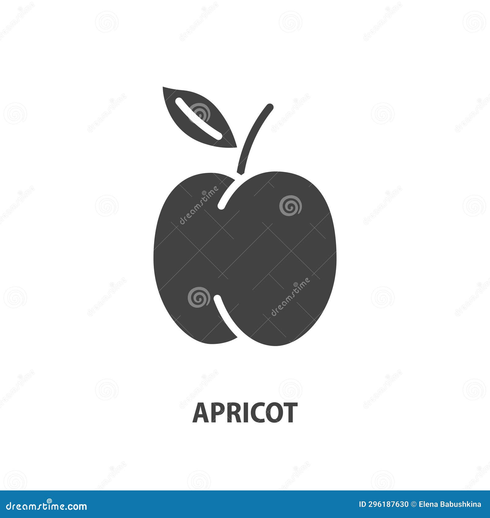 Apricot Glyph Icon. Fruit Symbol Stock Vector Illustration of design