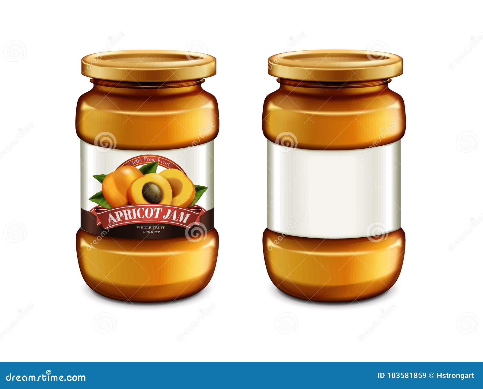 Download Apricot Jam glass jar stock illustration. Illustration of white - 103581859