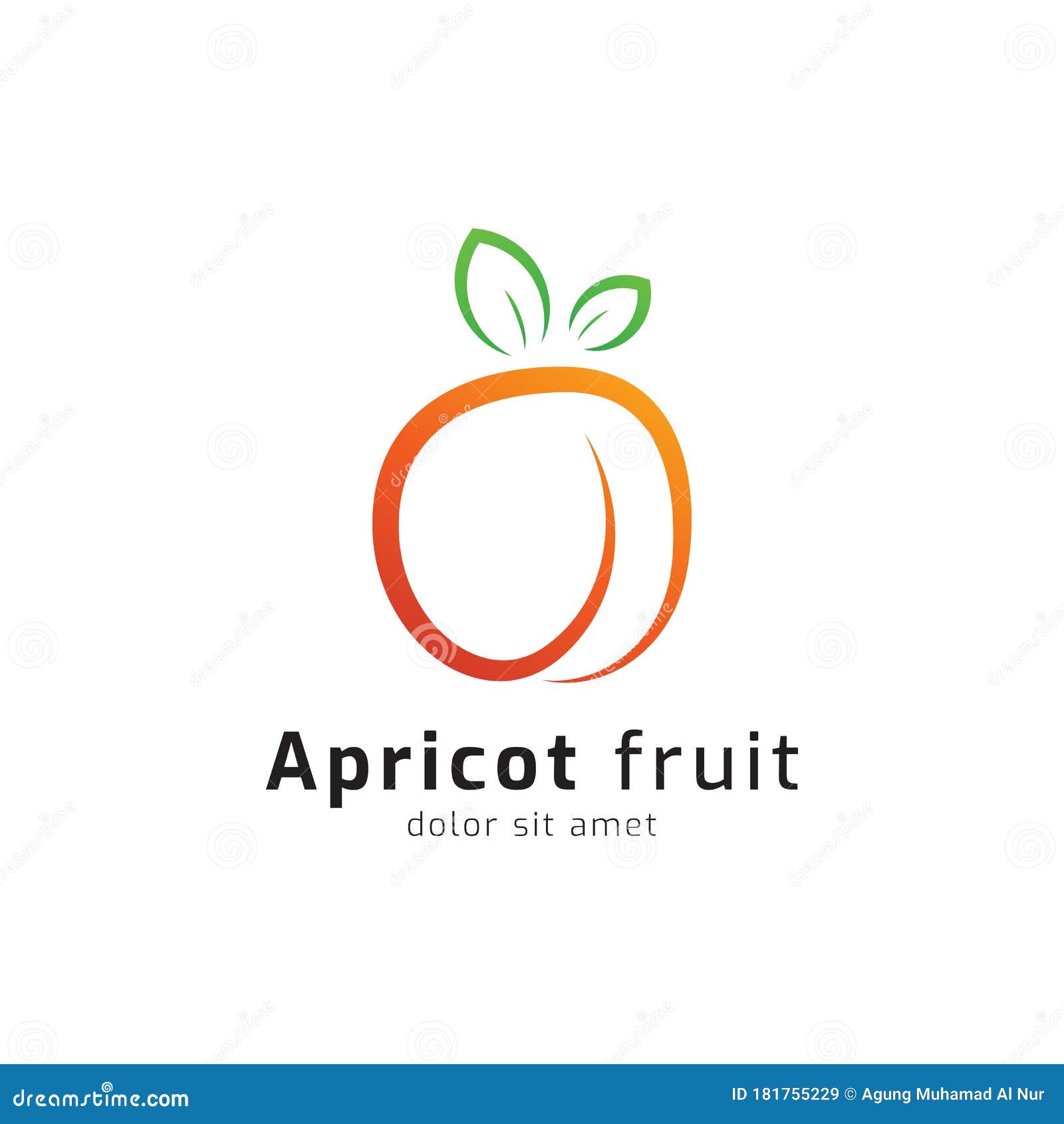 Apricot Logo Icon Template. Vector Illustration Stock Vector