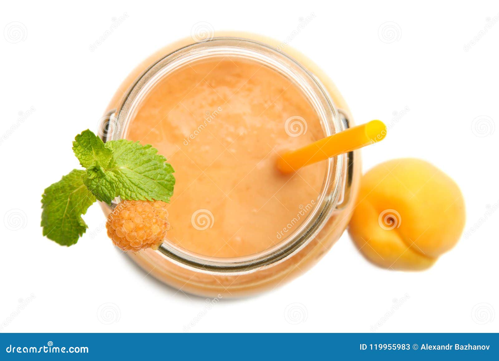 Apricot Smoothies in a Glass Jar Stock Image - Image of nutritious ...
