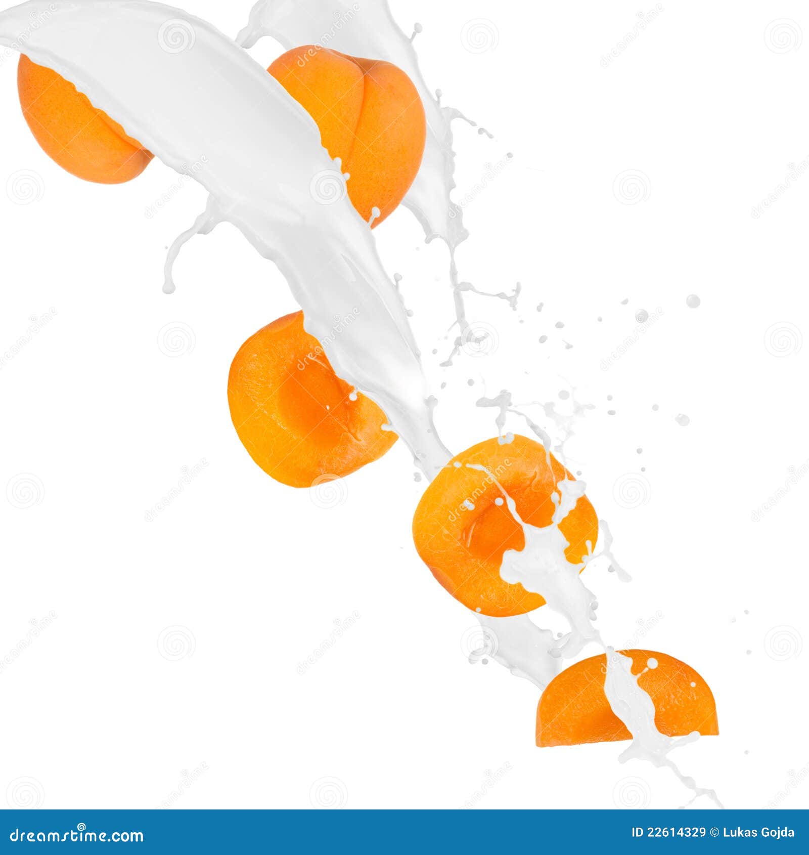 Apricots in milk splash stock image. Image of fruit, food 22614329