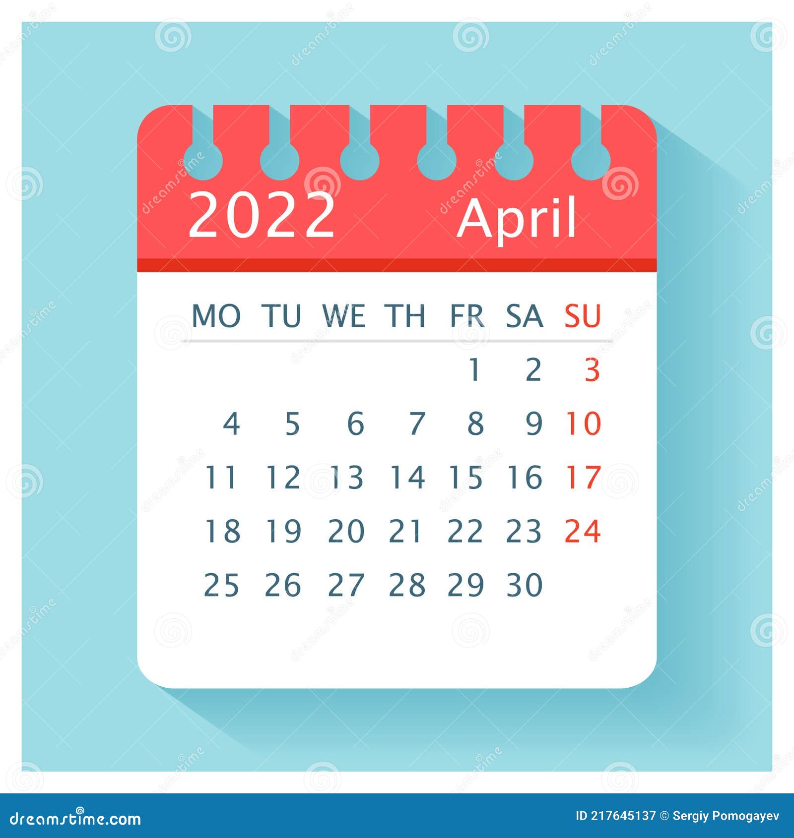 April 2022 calendar April 2022