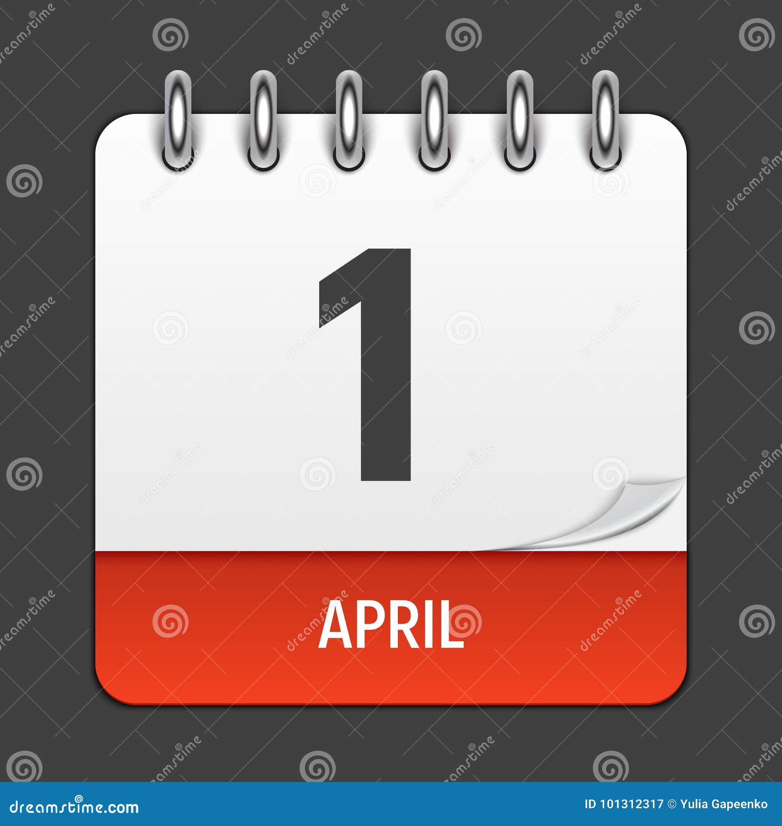 April 1 Calendar daily Icon. Vector Illustration Emblem Stock Vector ...