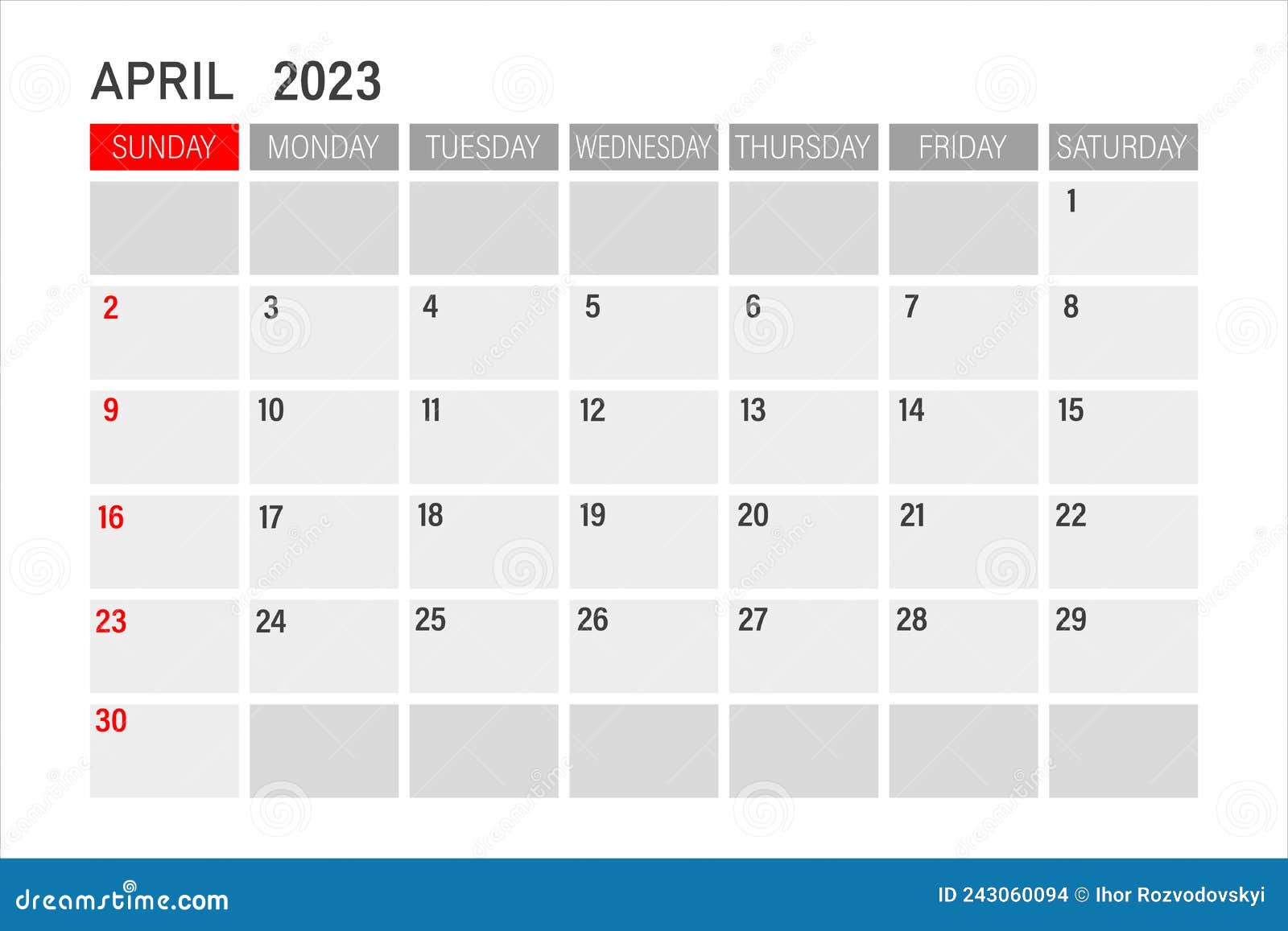 April 2023 Calendar Template April 2023 Layout Printable Monthly