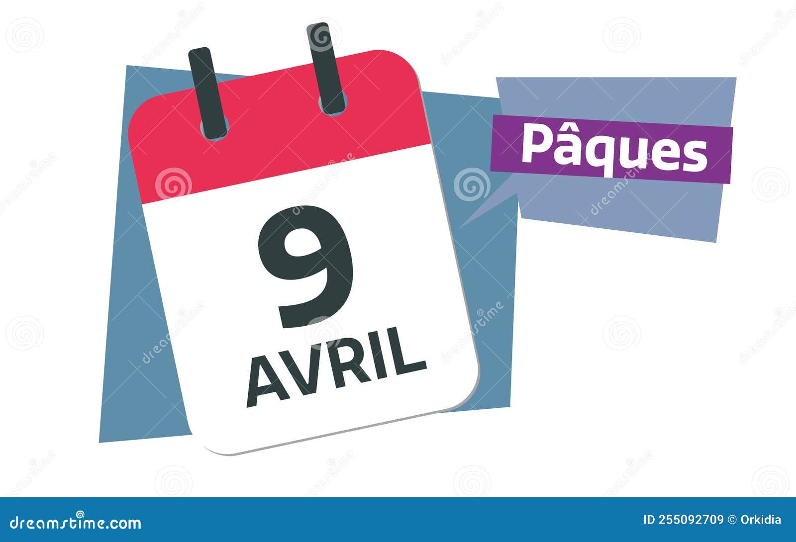 April 9 2023 Easter Calendar Stock Vector Illustration of lundi, date