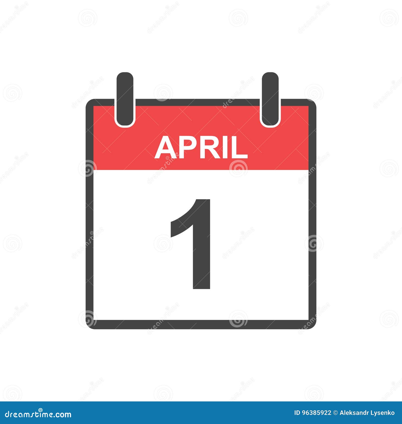 April 1 Fool Day Calendar Icon. Vector Illustration in Flat Style Stock ...