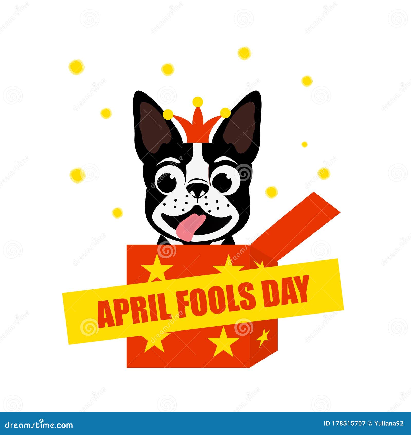 April Fools Day. Funny Dog Jumps from the Box. French Bulldog in Jack Illustration Stock Vector - Illustration of happiness, humor: 178515707 April Fools Day. Funny Dog Jumps from the Box. French Bulldog in Jack Illustration Stock Vector - Illustration of happiness, humor: 178515707