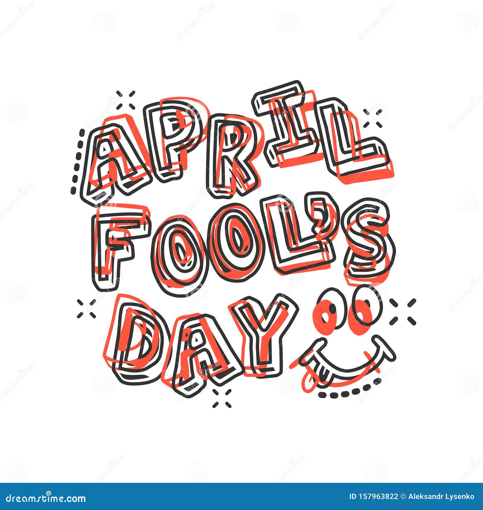 April Fools Day Text Icon in Comic Style. Happy Banner Vector Cartoon ...