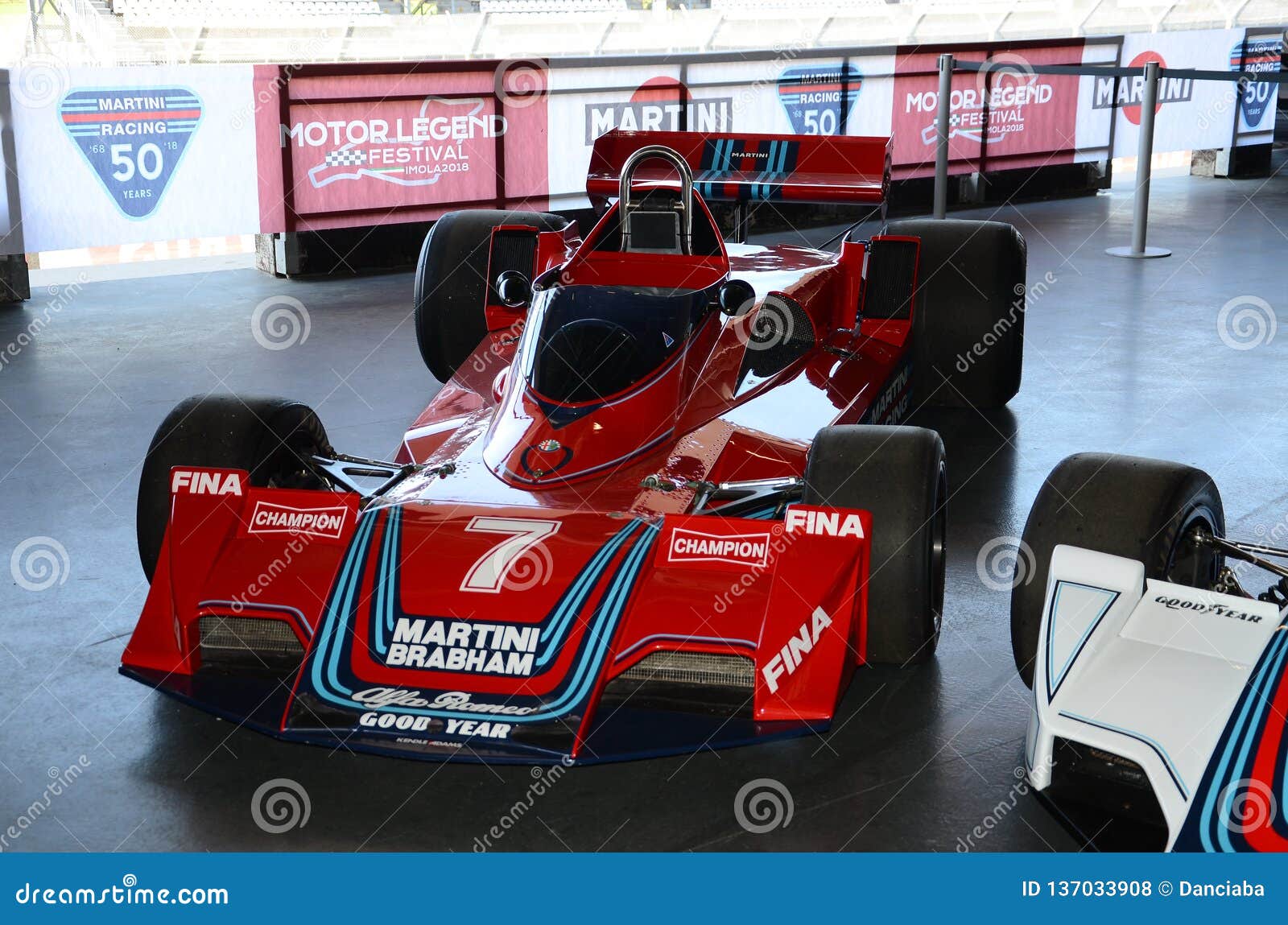 21 April 2018: Historic F1 Cars Brabham BT45 Sponsorized by Martini Racing  Exposed at Motor Legend Festival 2018 at Imola Editorial Stock Photo -  Image of glass, cocktail: 137033908