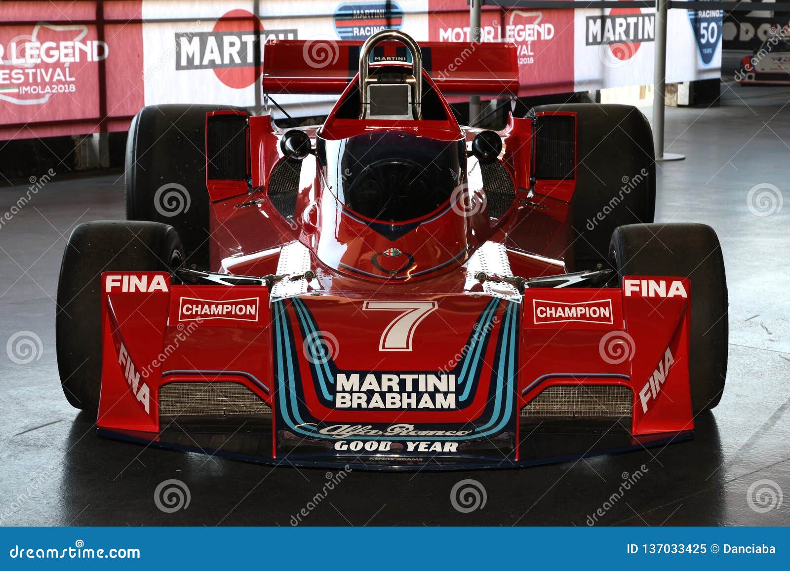 21 April 2018: Historic F1 Cars Brabham BT45 Sponsorized by Martini Racing  Exposed at Motor Legend Festival 2018 at Imola Editorial Image - Image of  circuit, icon: 137033425