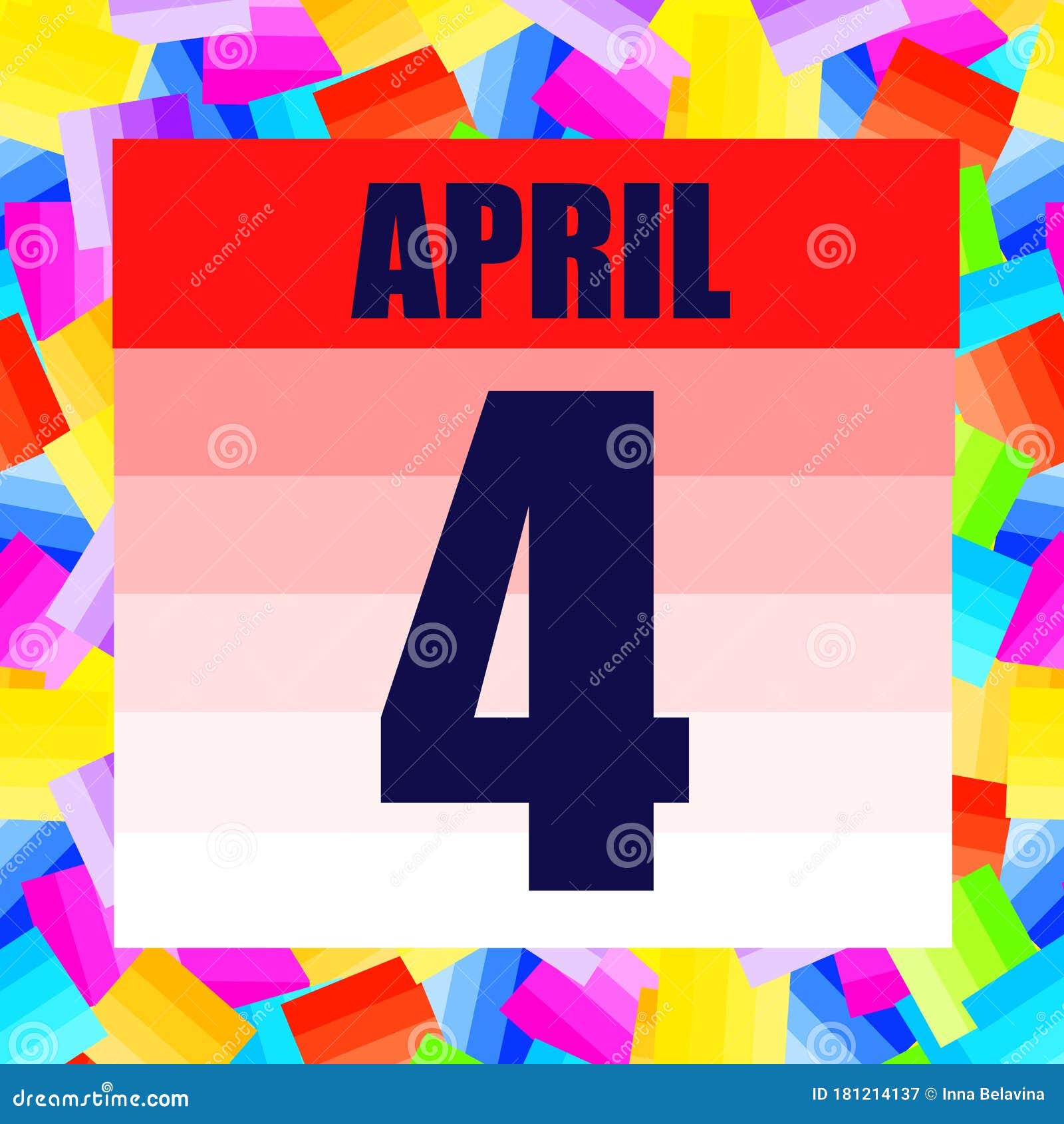 April 4 Icon. for Planning Important Day. Banner for Holidays and