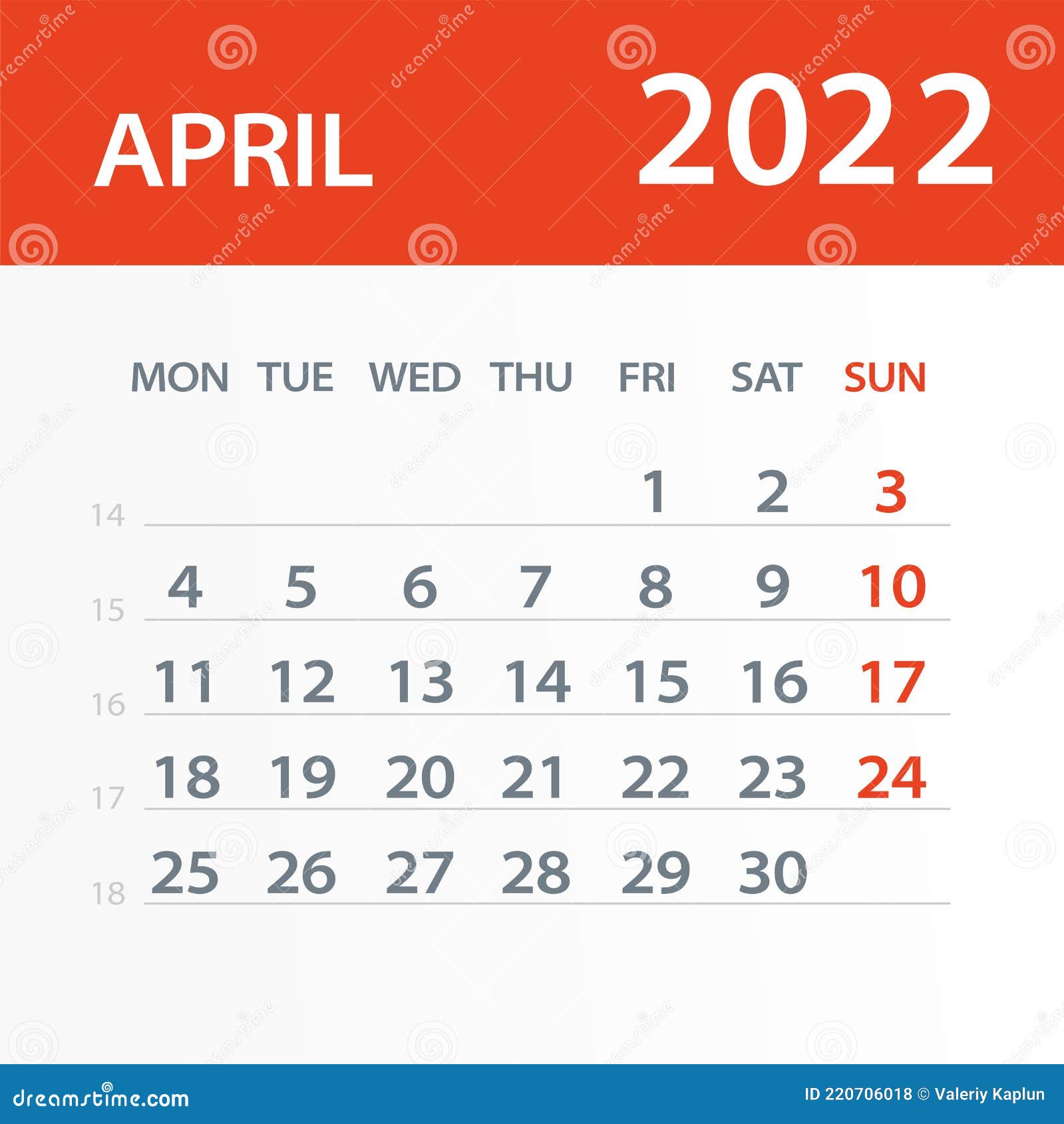April 2022 kalender Kalender Liturgi