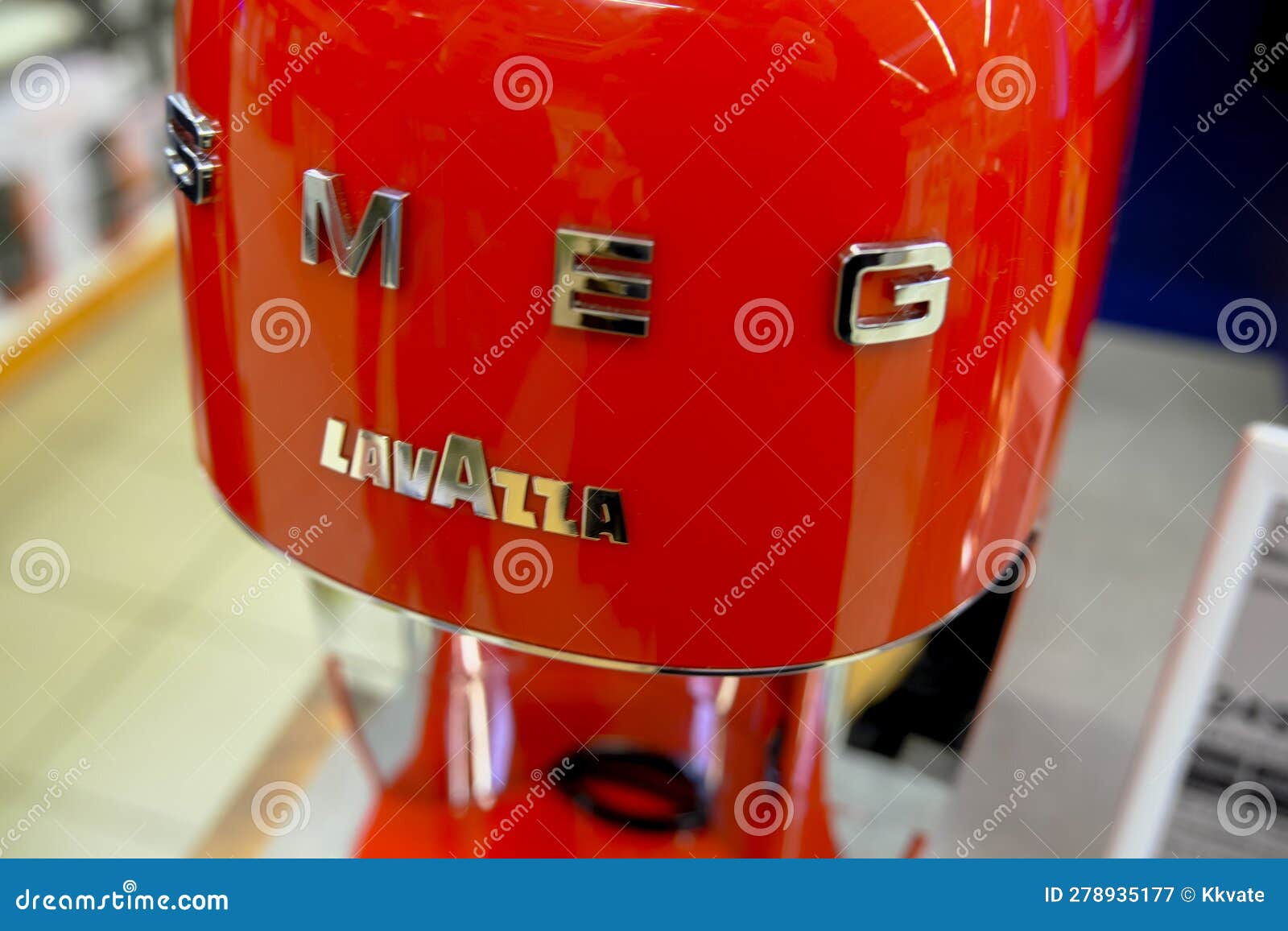 April 2023 Milan, Italy: Lavazza Smeg Coffee Machine Closeup in the  Electronics Store. Lavazza SMEG Logo Icon Editorial Photography - Image of  technology, lighting: 278935177