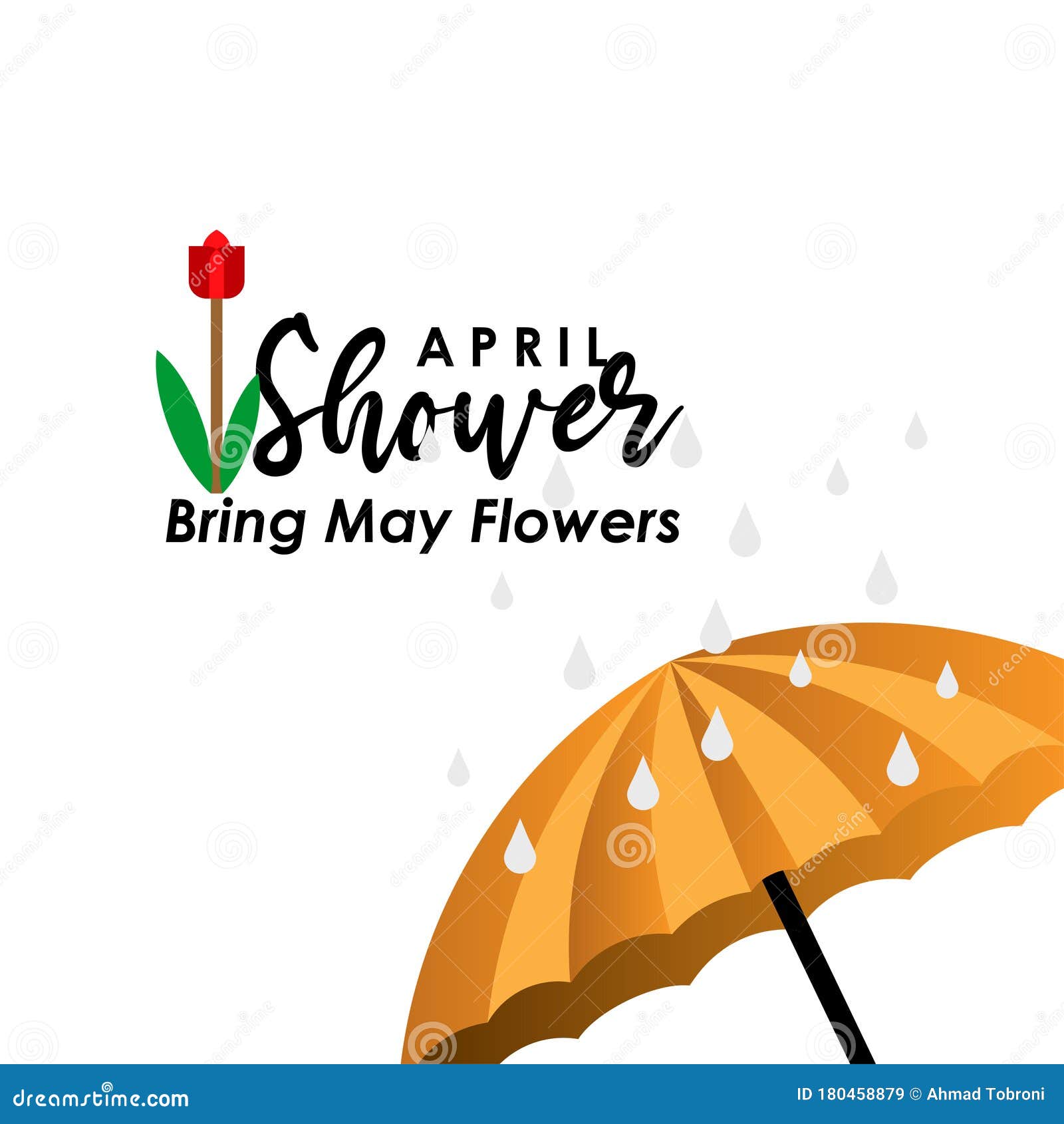 April Showers Bring May Flowers Vector Template Design Illustration ...