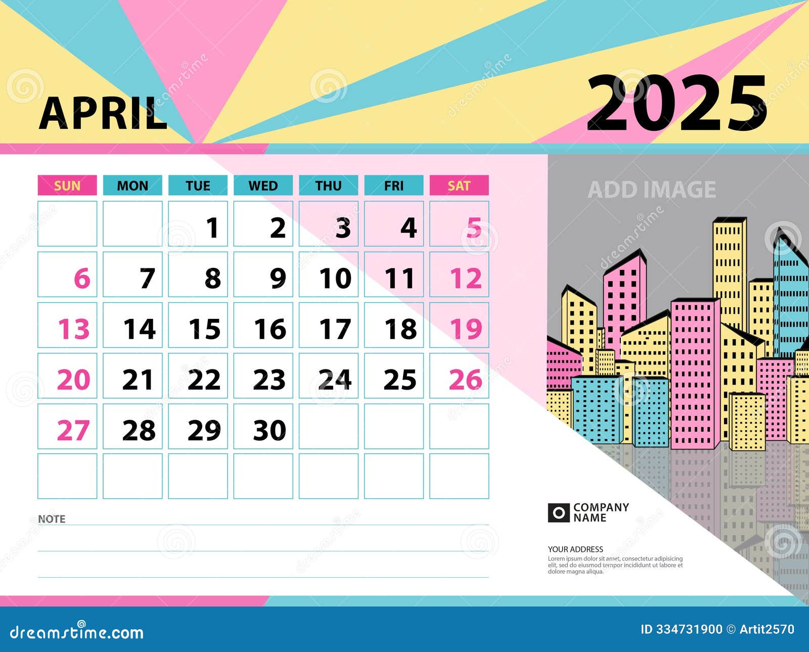 April 2025 Template Calendar 2025 Year Design, Desk Calendar 2025