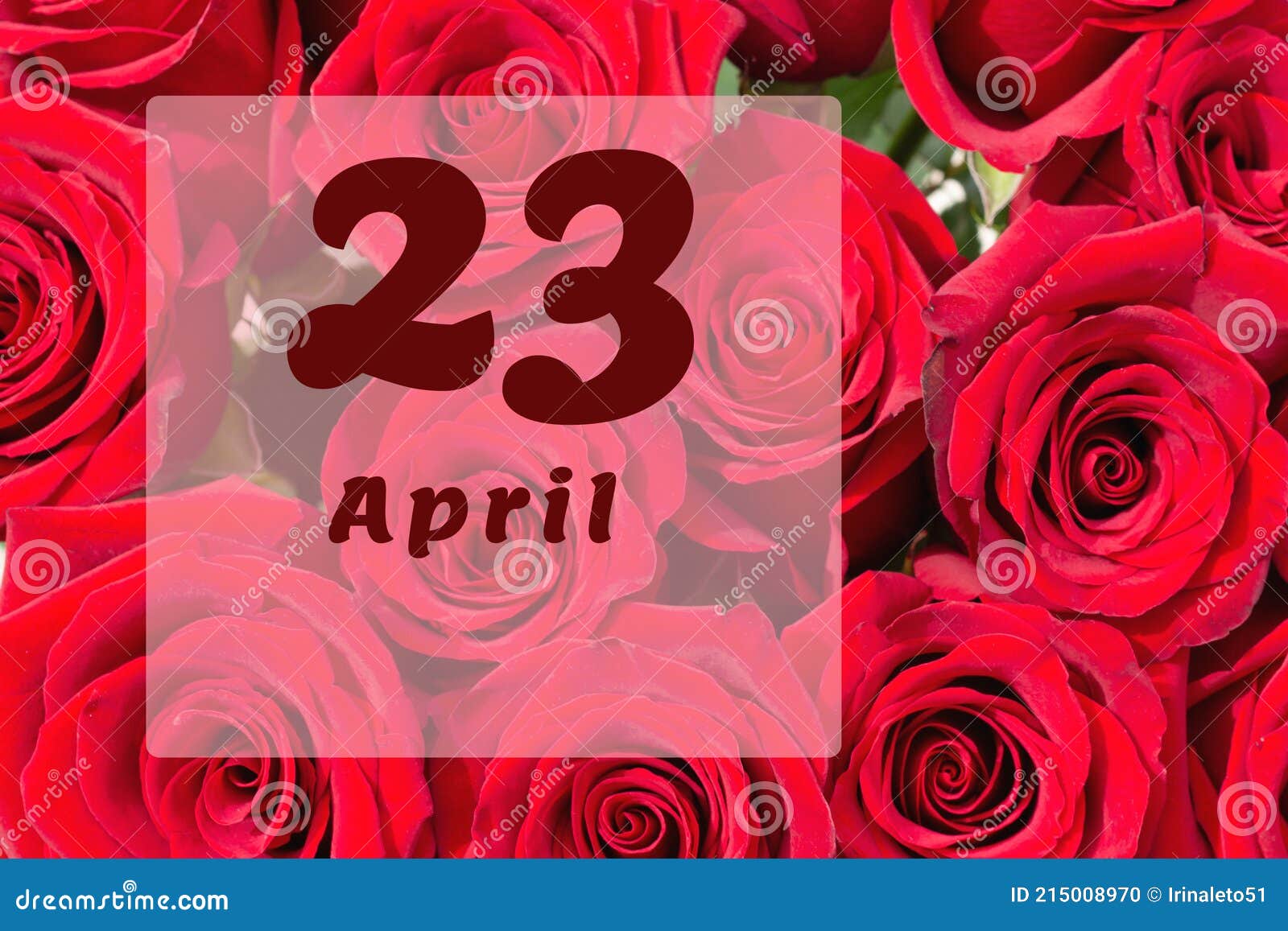 April 23th. Day of 23 Month, Calendar Date. Natural Background of Red
